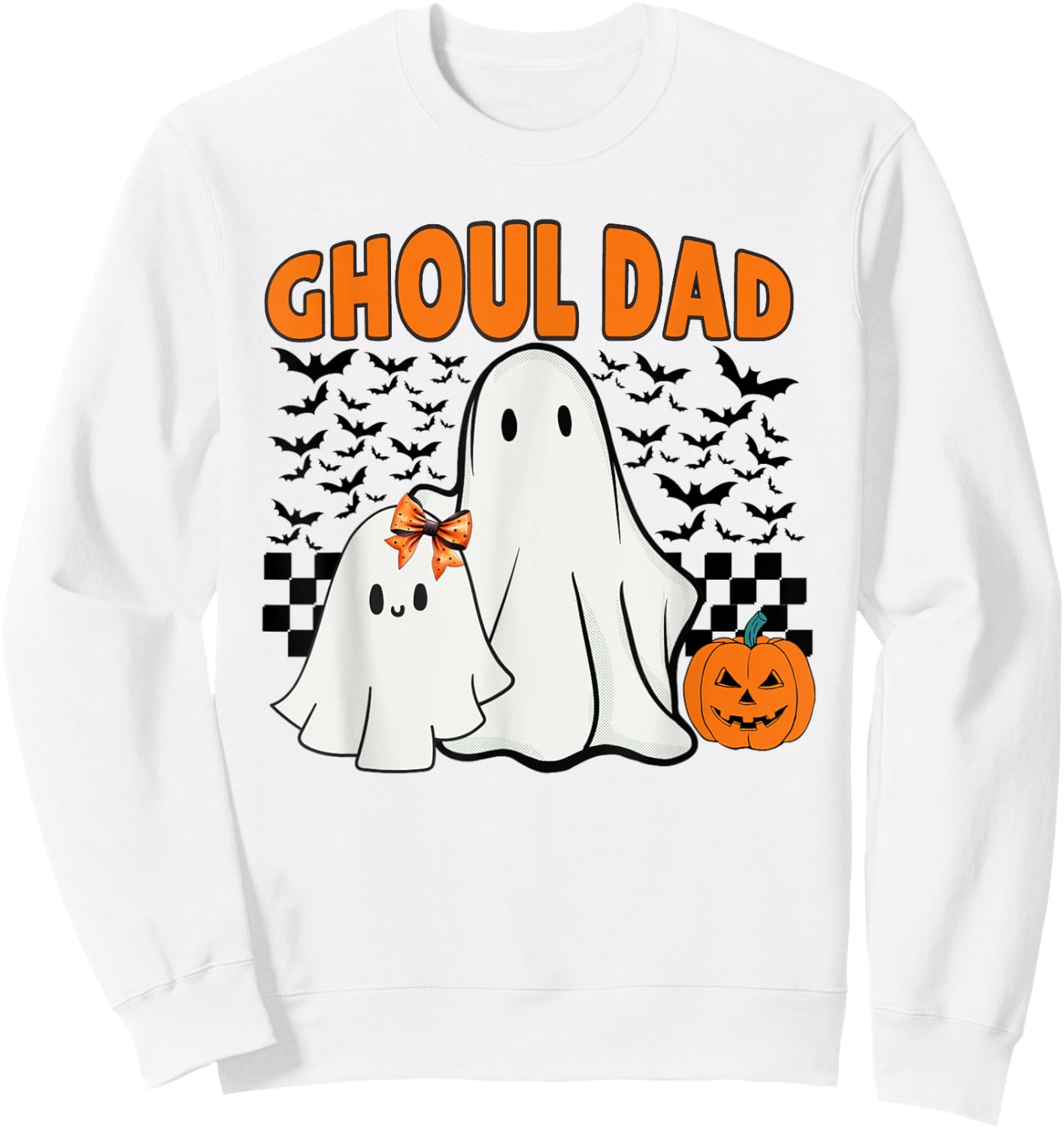 Ghoul Dad Halloween Ghost Spooky Season Retro Daddy Sweatshirt - Sweatshirt | White