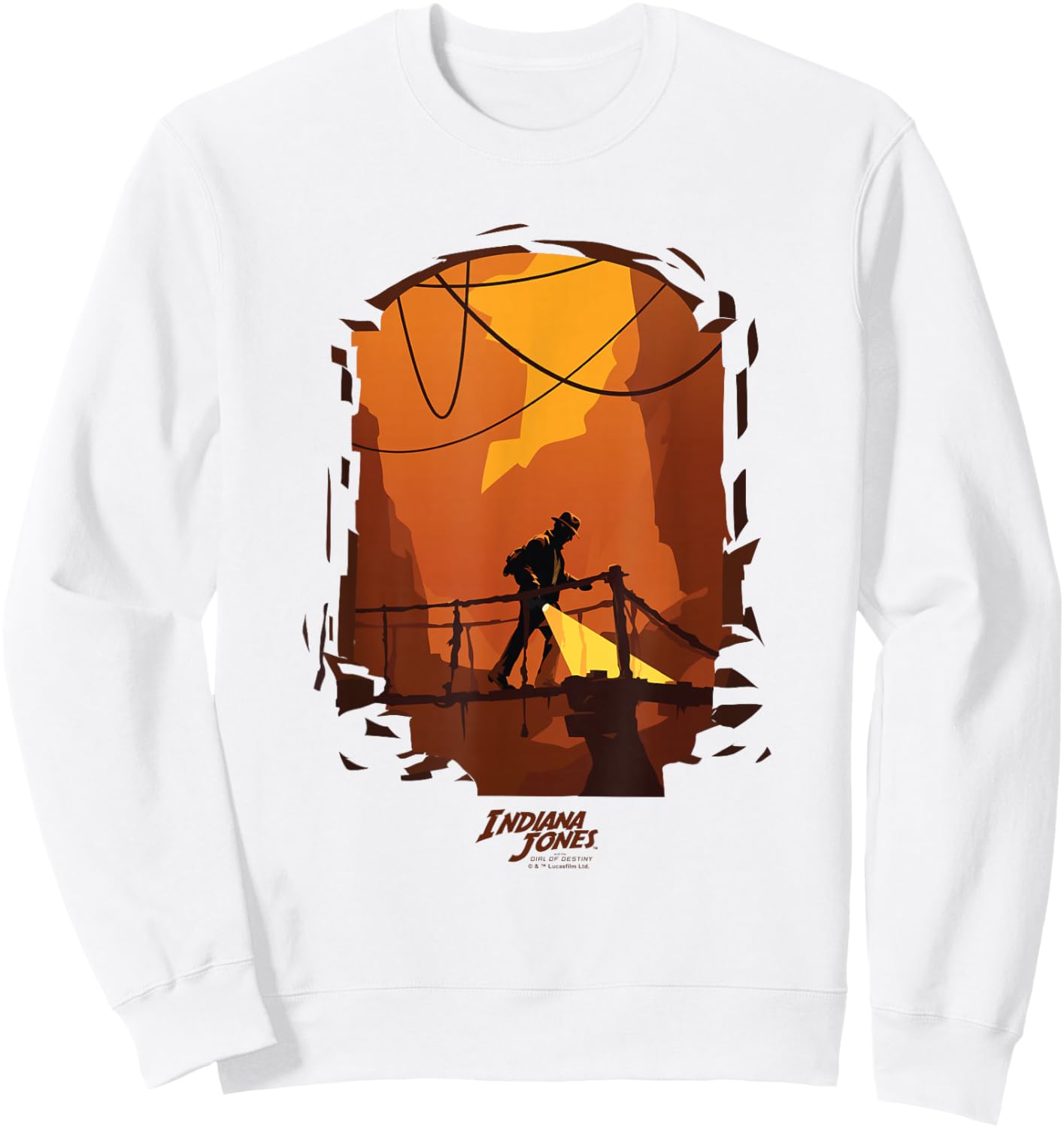Indiana Jones and The Dial of Destiny Exploring Cave Shot Sweatshirt - Sweatshirt | White