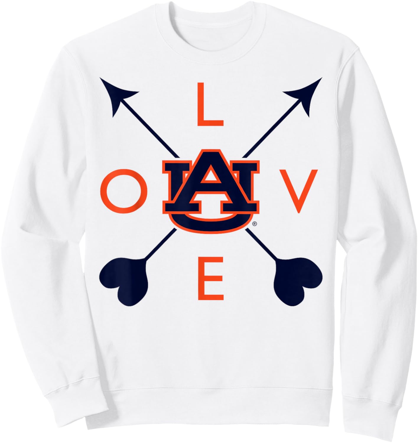 Auburn Tigers Valentine Arrows Officially Licensed Sweatshirt - Sweatshirt | White