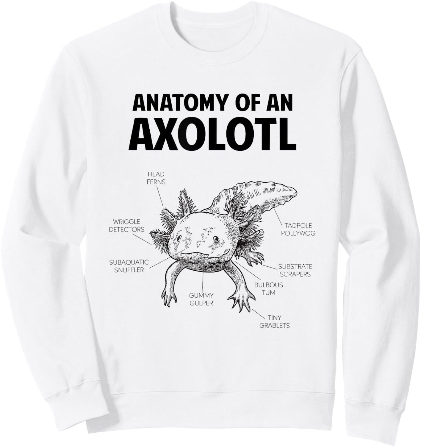 Anatomy of an axolotl, funny axolotl Sweatshirt - Sweatshirt | White