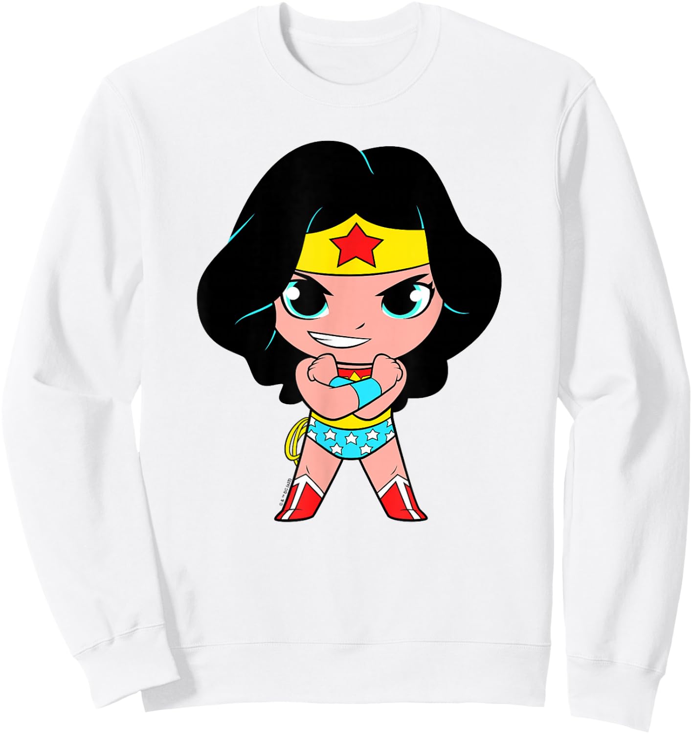 DC Super Friends Wonder Woman Big Character Portrait Sweatshirt - Sweatshirt | White