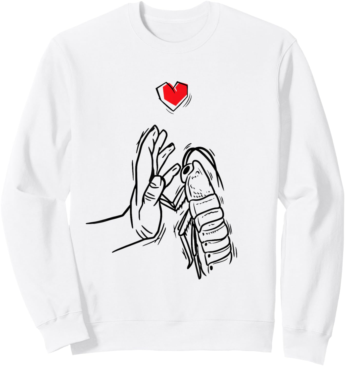 Madagascar Frog Cockroach with Hand Sweatshirt - Sweatshirt | White