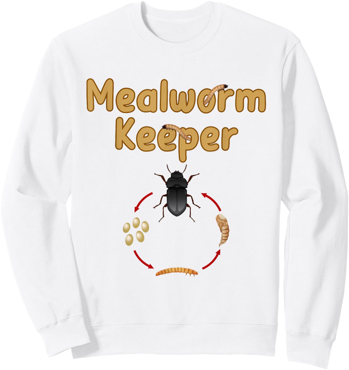 Mealworms Farm Tenebrio molitor Insect Lover Darkling Beetle Sweatshirt - Sweatshirt | White