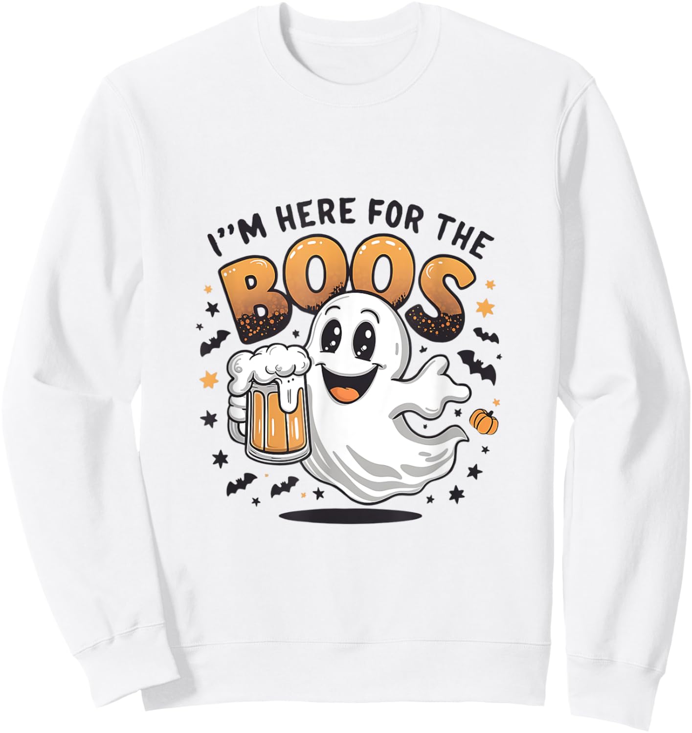 I'm Just Here For The Boos Halloween Sweatshirt - Sweatshirt | White