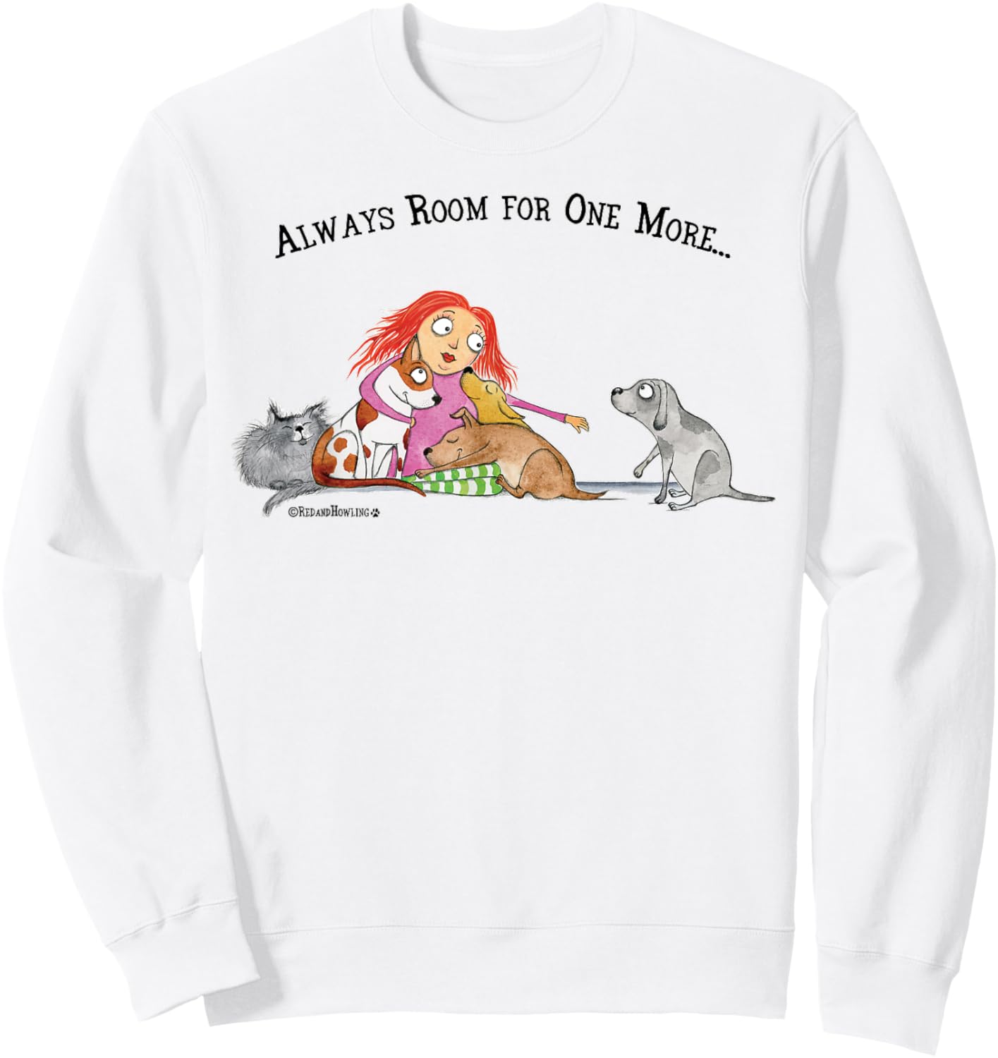 Red and Howling Always Room For One More Sweatshirt - Sweatshirt | White