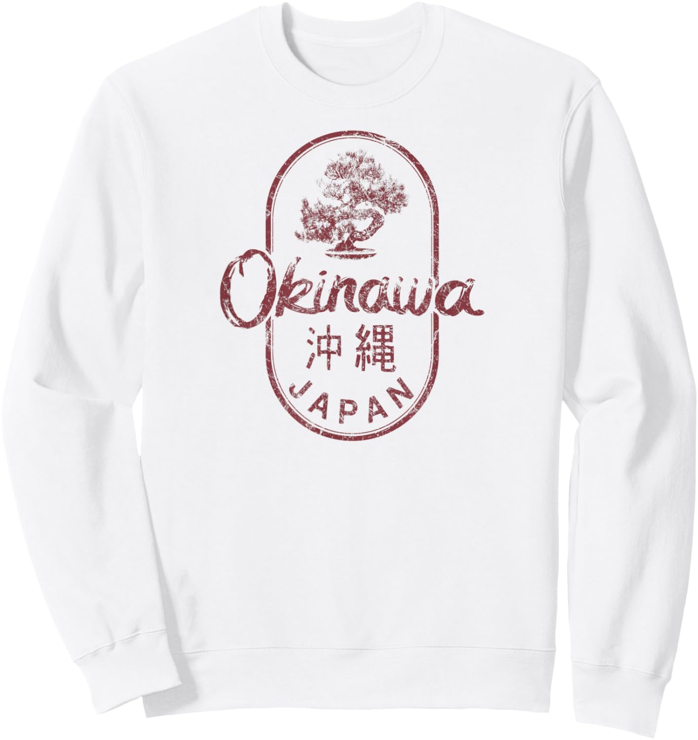 Okinawa Bonsai Tree Japan Vintage Sweatshirt - Sweatshirt | White