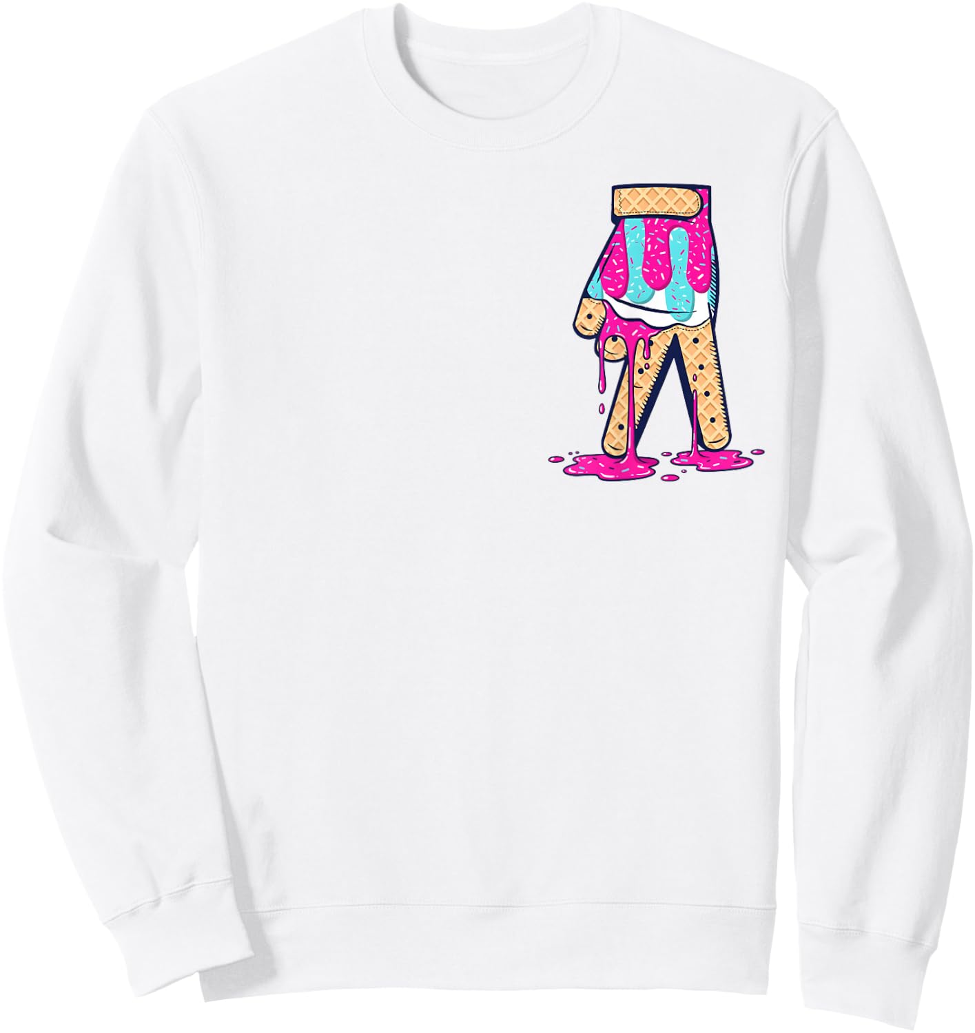 Baseball Ice Cream Drip Boys Home Plate Glove Respect Drip Sweatshirt - Sweatshirt | White