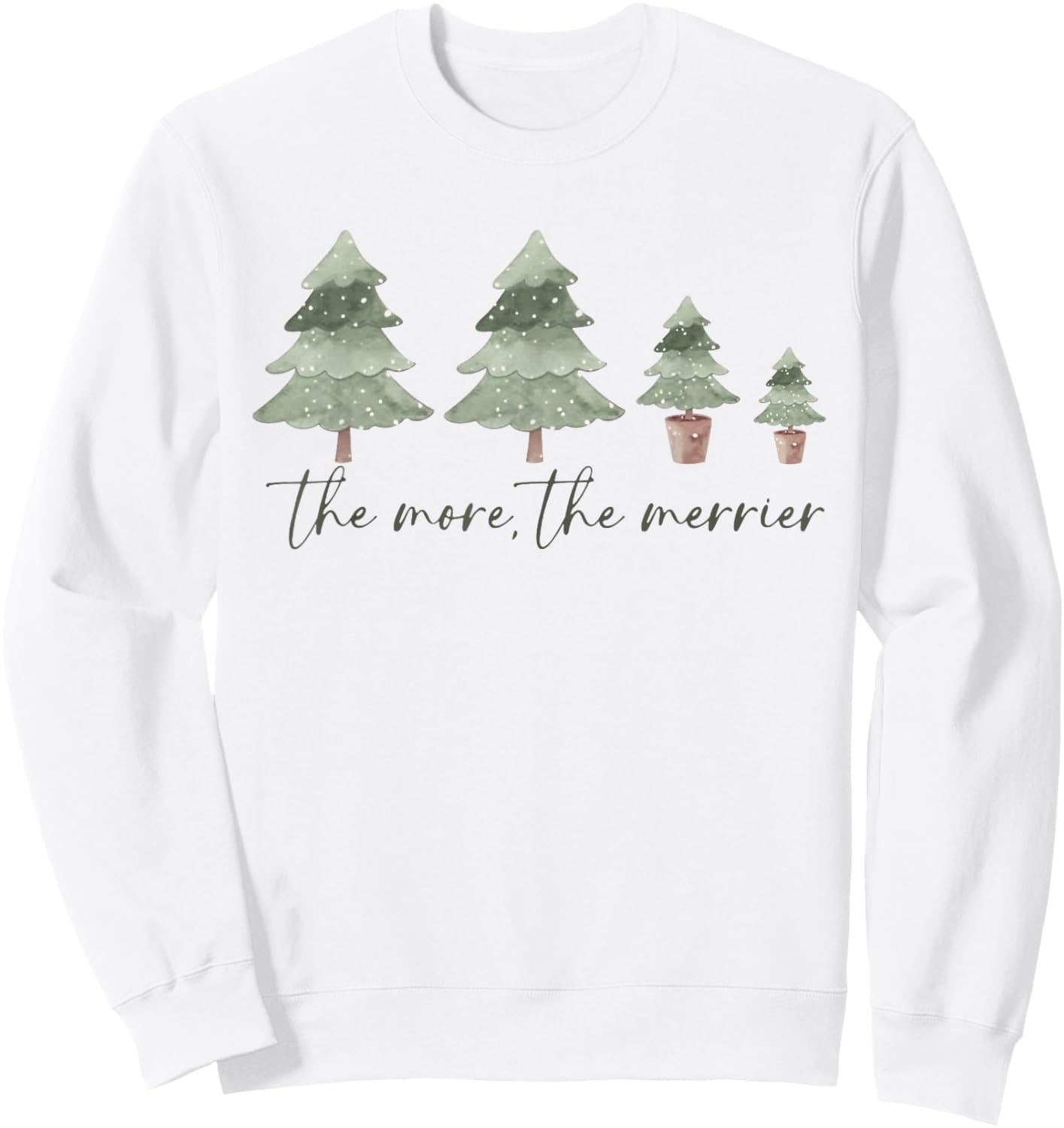 The More The Merrier Funny Christmas Pregnant Announcement Sweatshirt - Sweatshirt | White