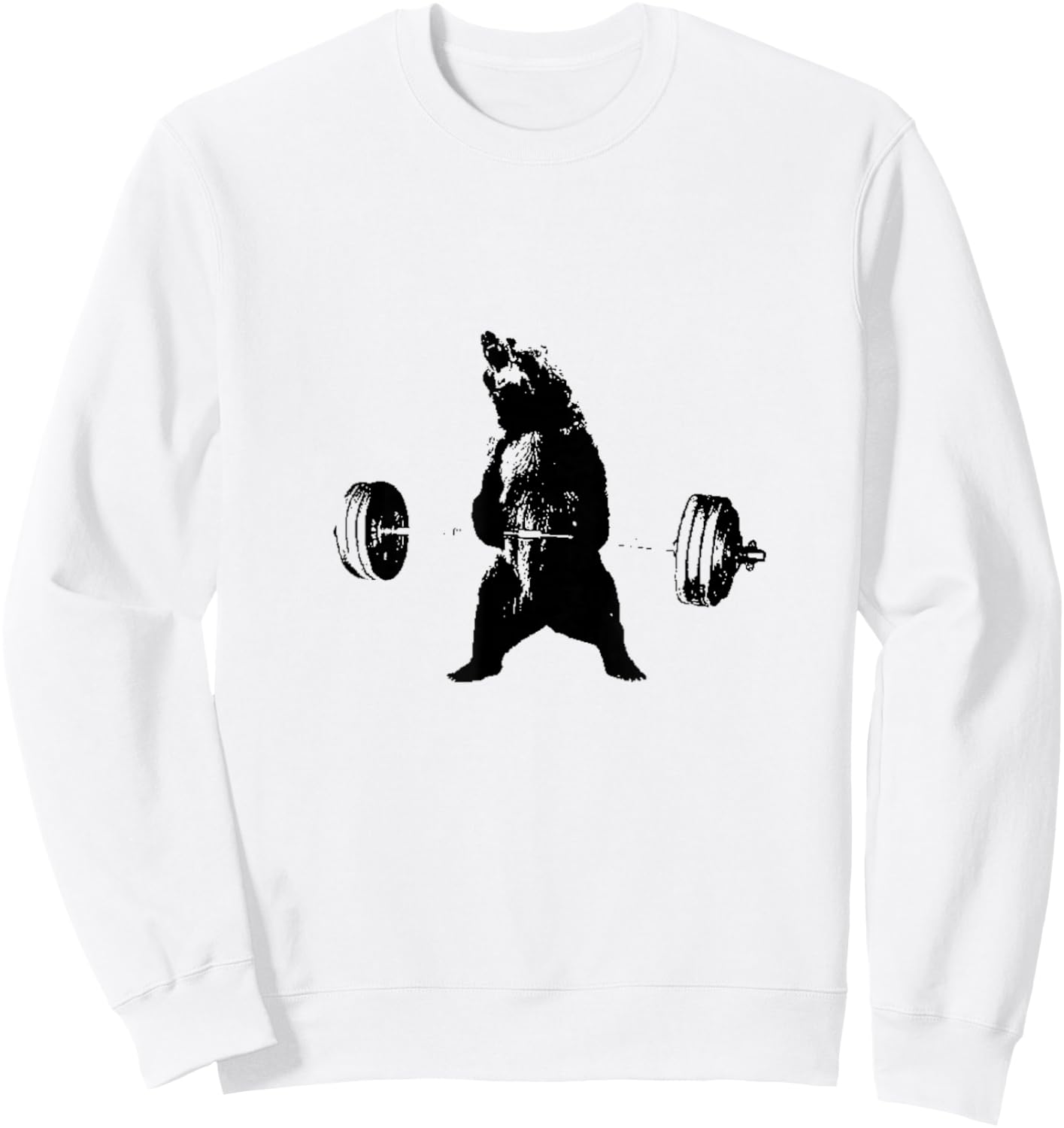 Lifting Motivation Gym Strong Grizzly Bear Exercise Sweatshirt - Sweatshirt | White