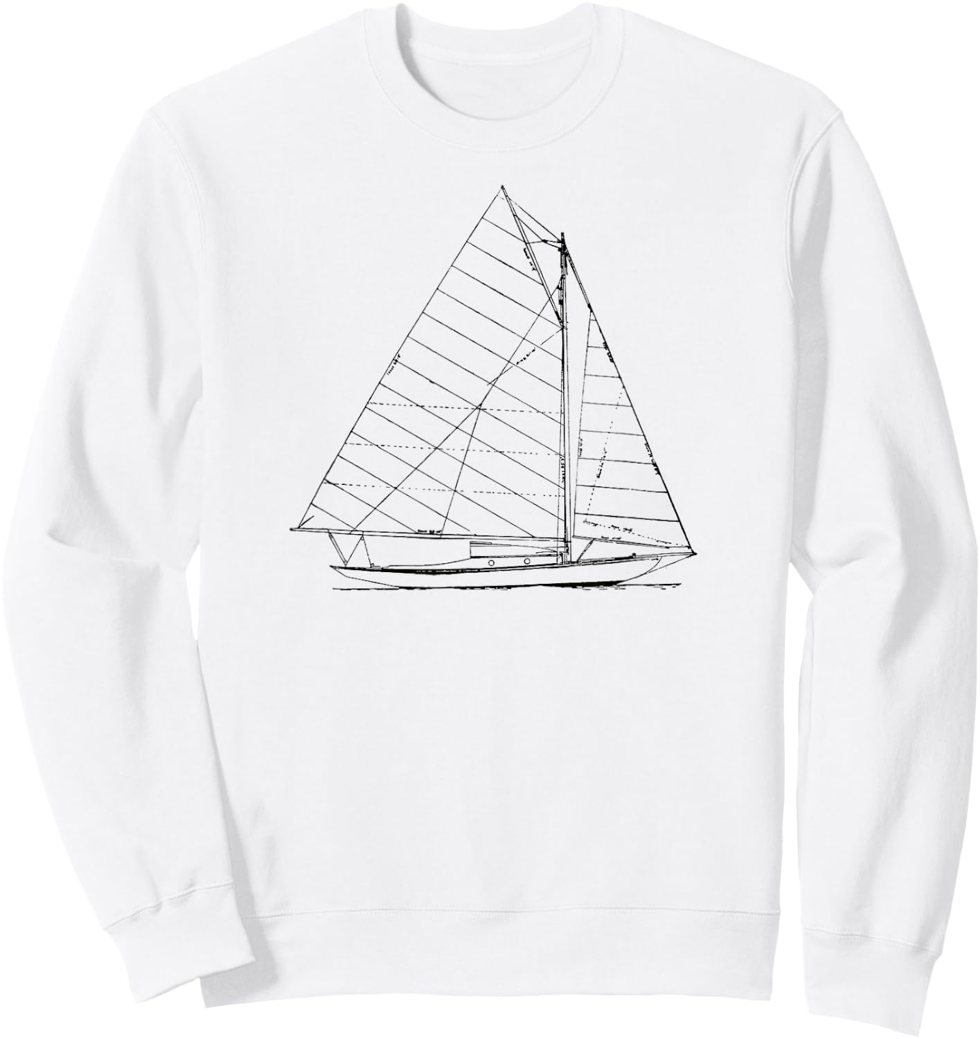 Sailboat Nautical Design Sketch - Sailing Sweatshirt - Sweatshirt | White