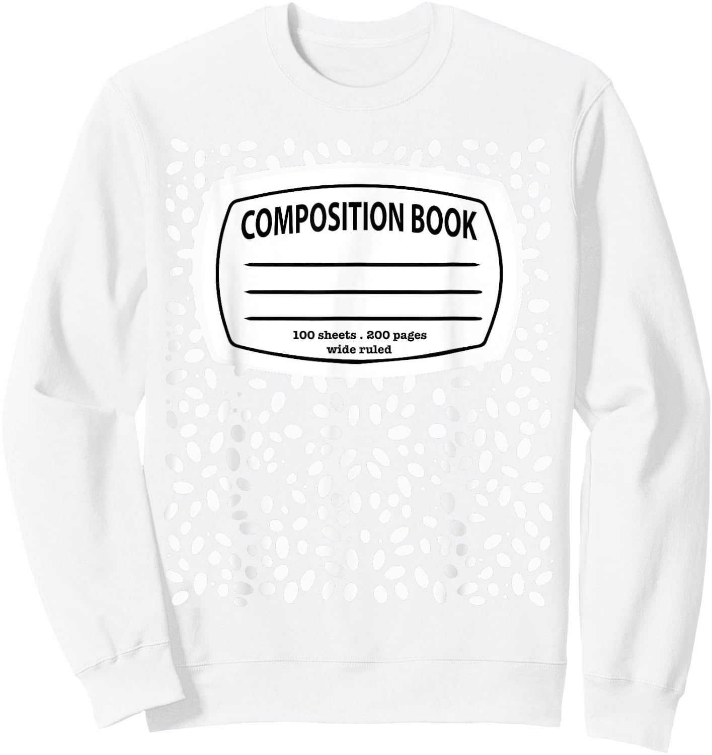 Composition Notebook Costume - Matching Group Halloween Sweatshirt - Sweatshirt | White