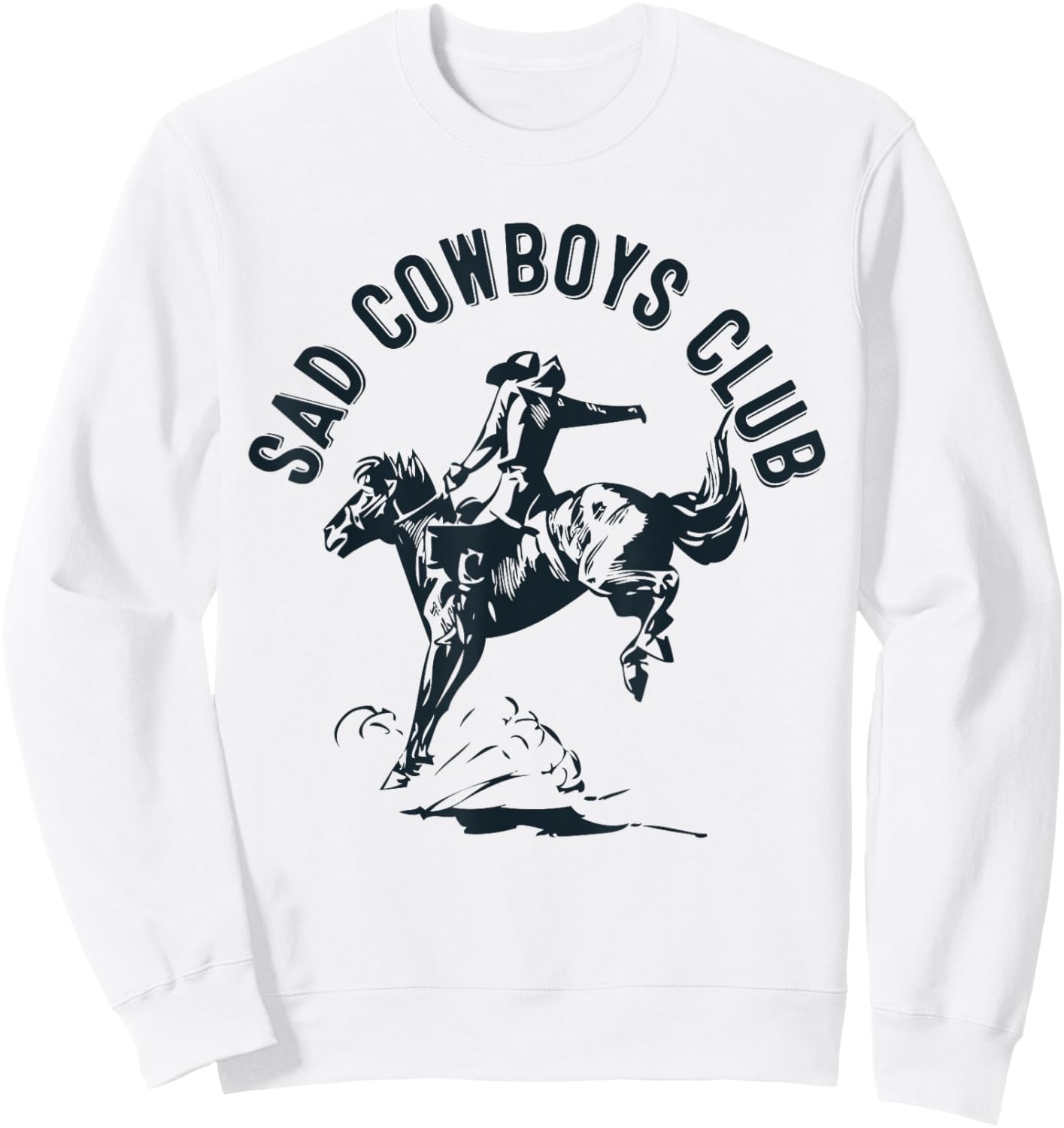 Retro Sad Cowboys Club, Sad Country Music Style Enthusiast Sweatshirt - Sweatshirt | White