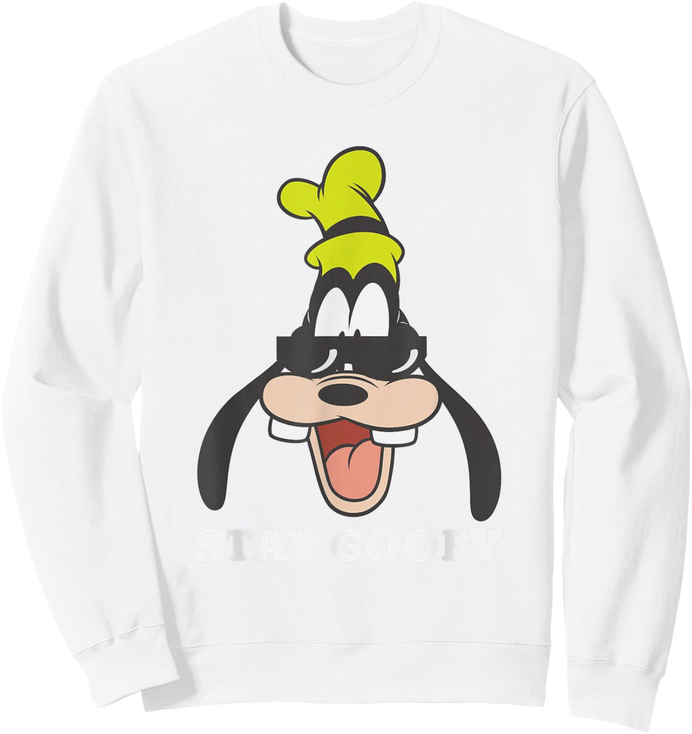 Disney Mickey and Friends Retro Stay Goofy Big Vintage Sweatshirt - Sweatshirt | White