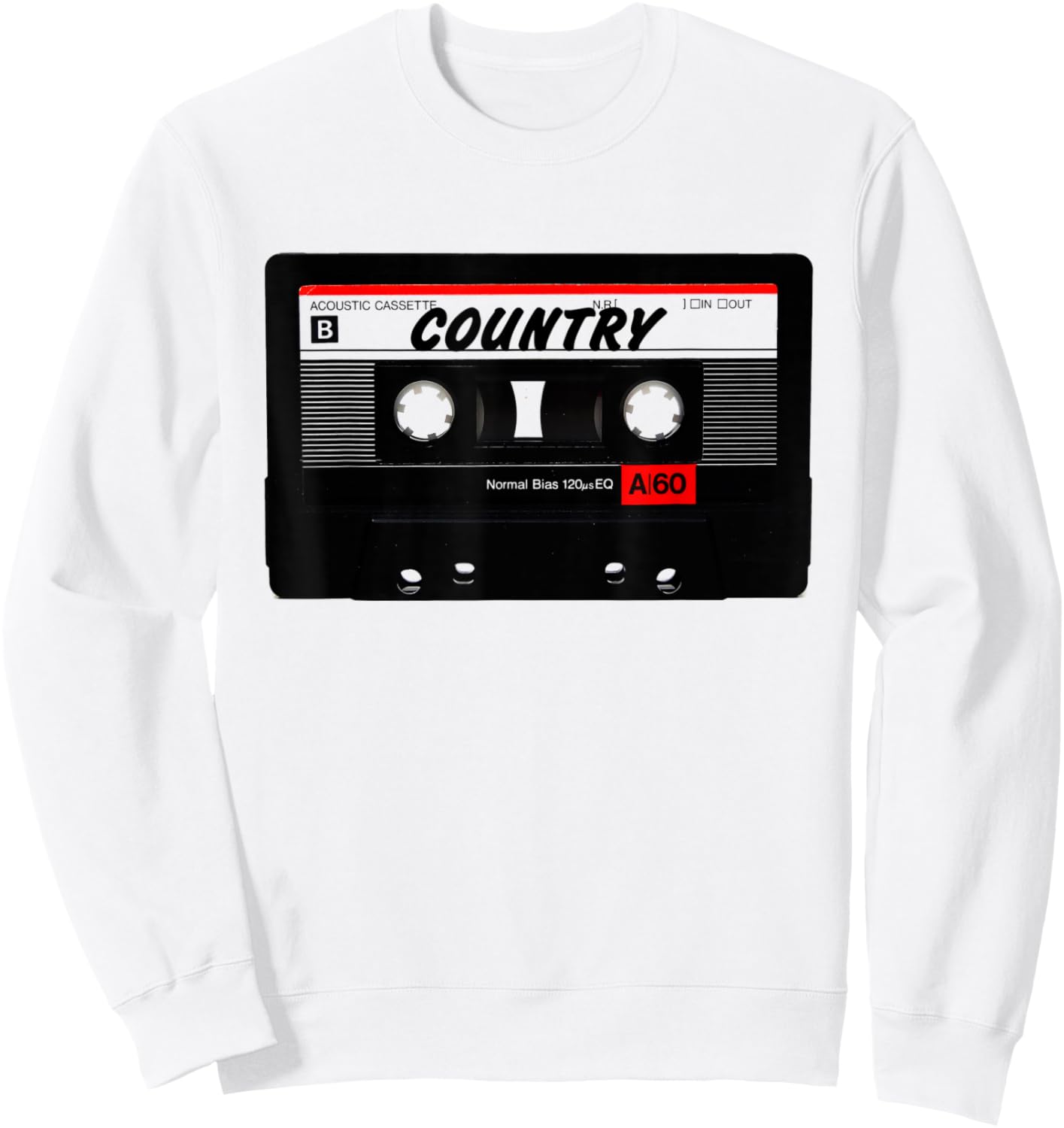 Country Music Mixtape 90s 80s 70s Retro Audio Cassette Tape Sweatshirt - Sweatshirt | White