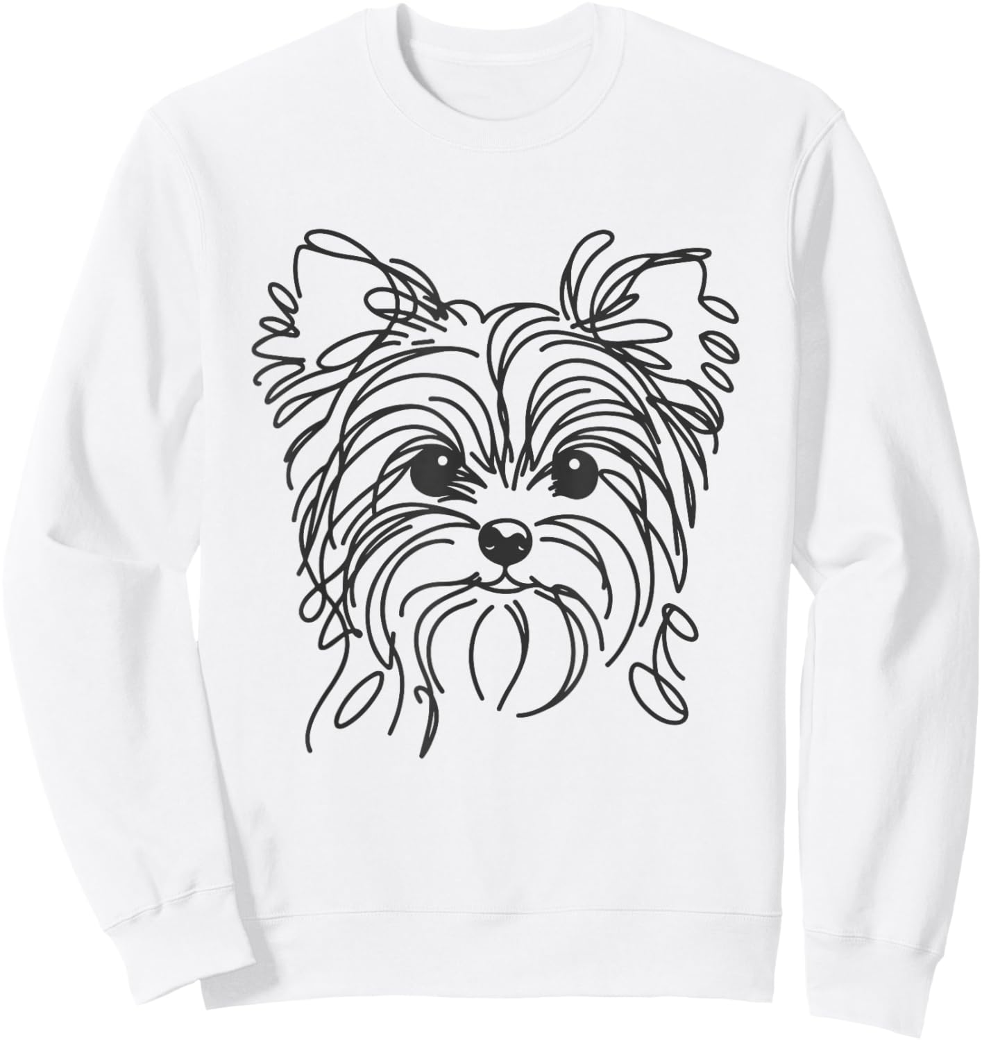 Line Art Dad Mom Dog - Teecup Yorkie Sweatshirt - Sweatshirt | White