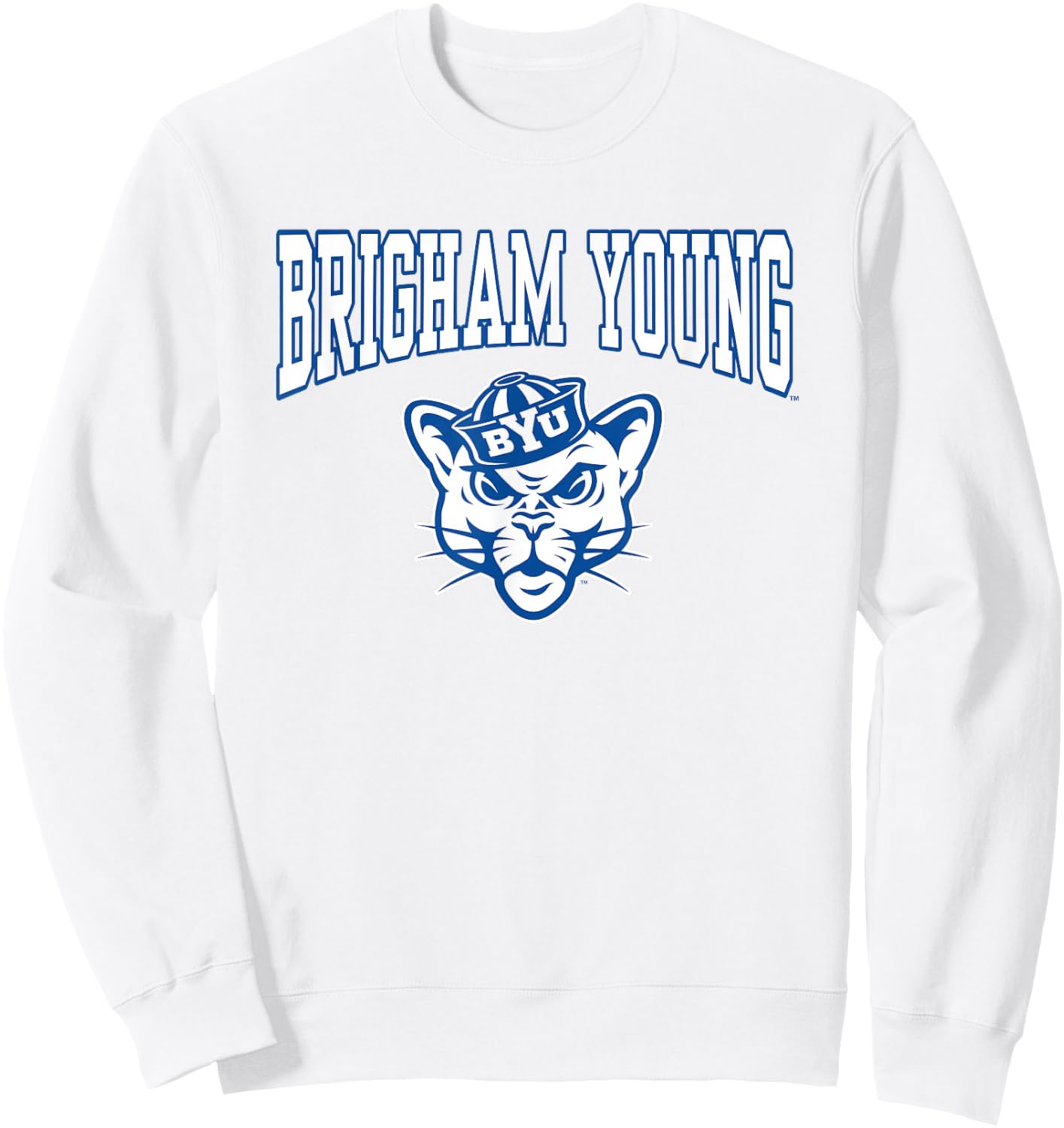 BYU Cougars Cosmo Mascot Gray Officially Licensed Sweatshirt - Sweatshirt | White