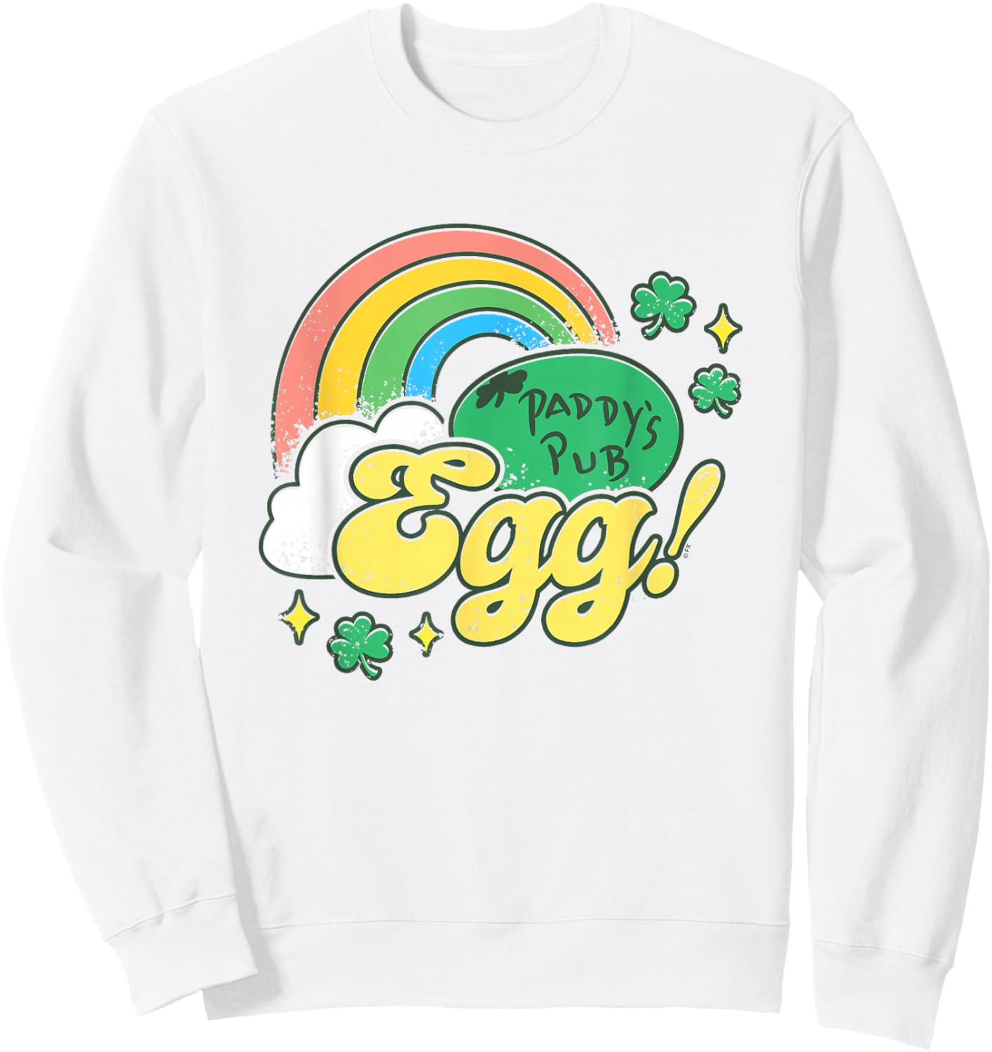 It's Always Sunny In Philadelphia Paddy's Pub Egg Retro Logo Sweatshirt - Sweatshirt | White