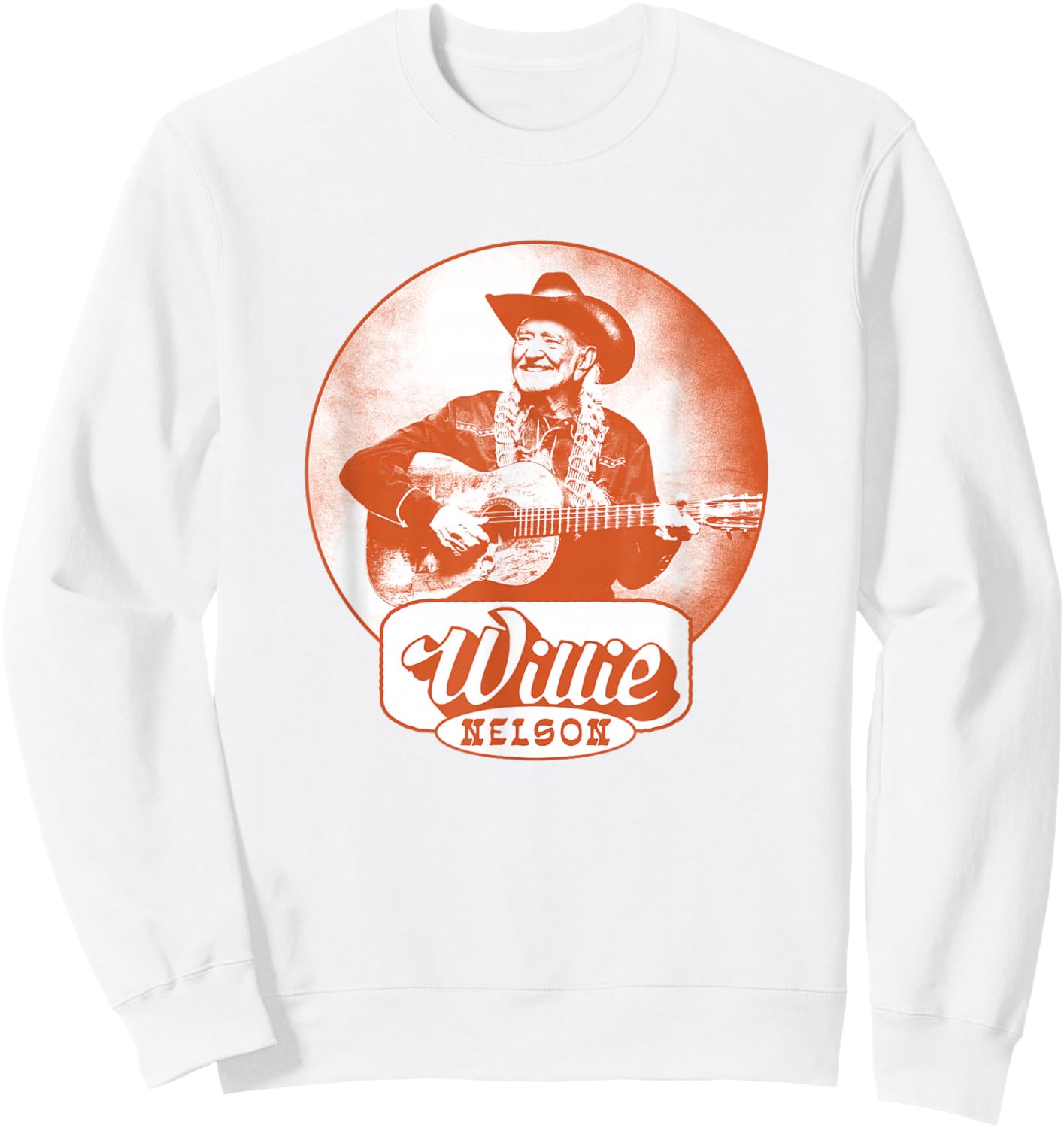 Official Willie Nelson Guitar Photo Sweatshirt - Sweatshirt | White