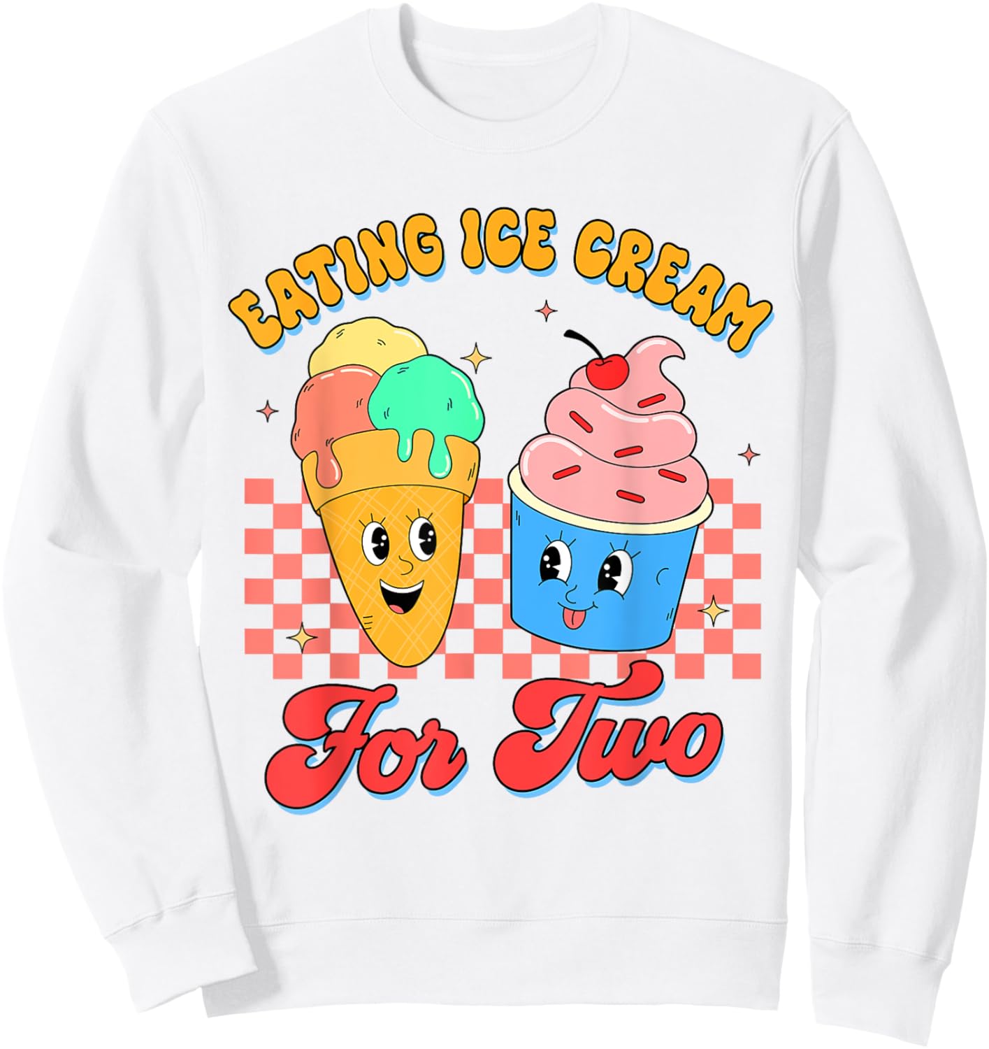 Pregnancy Announcement Mommy To Be Eating Ice Cream For Two Sweatshirt - Sweatshirt | White