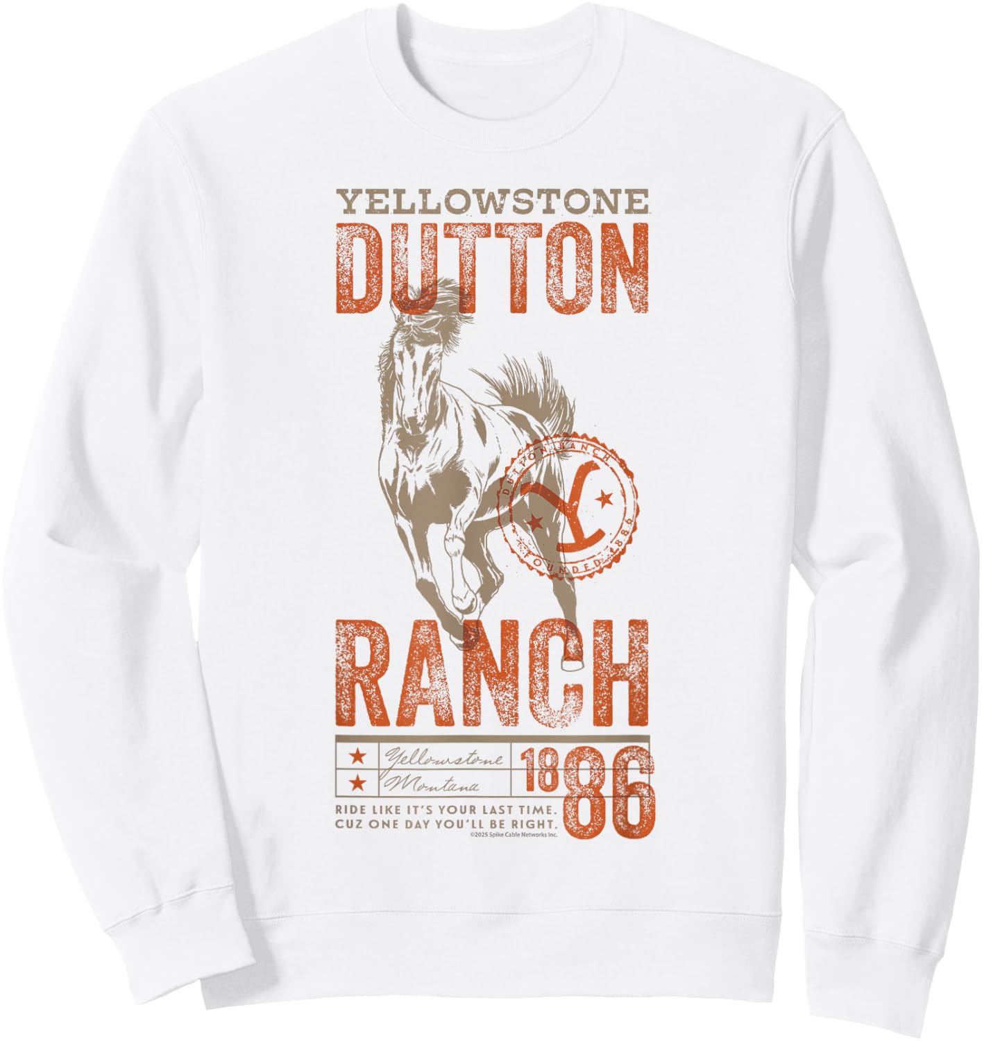 Yellowstone Dutton Ranch 1886 Horse Poster Sweatshirt - Sweatshirt | White
