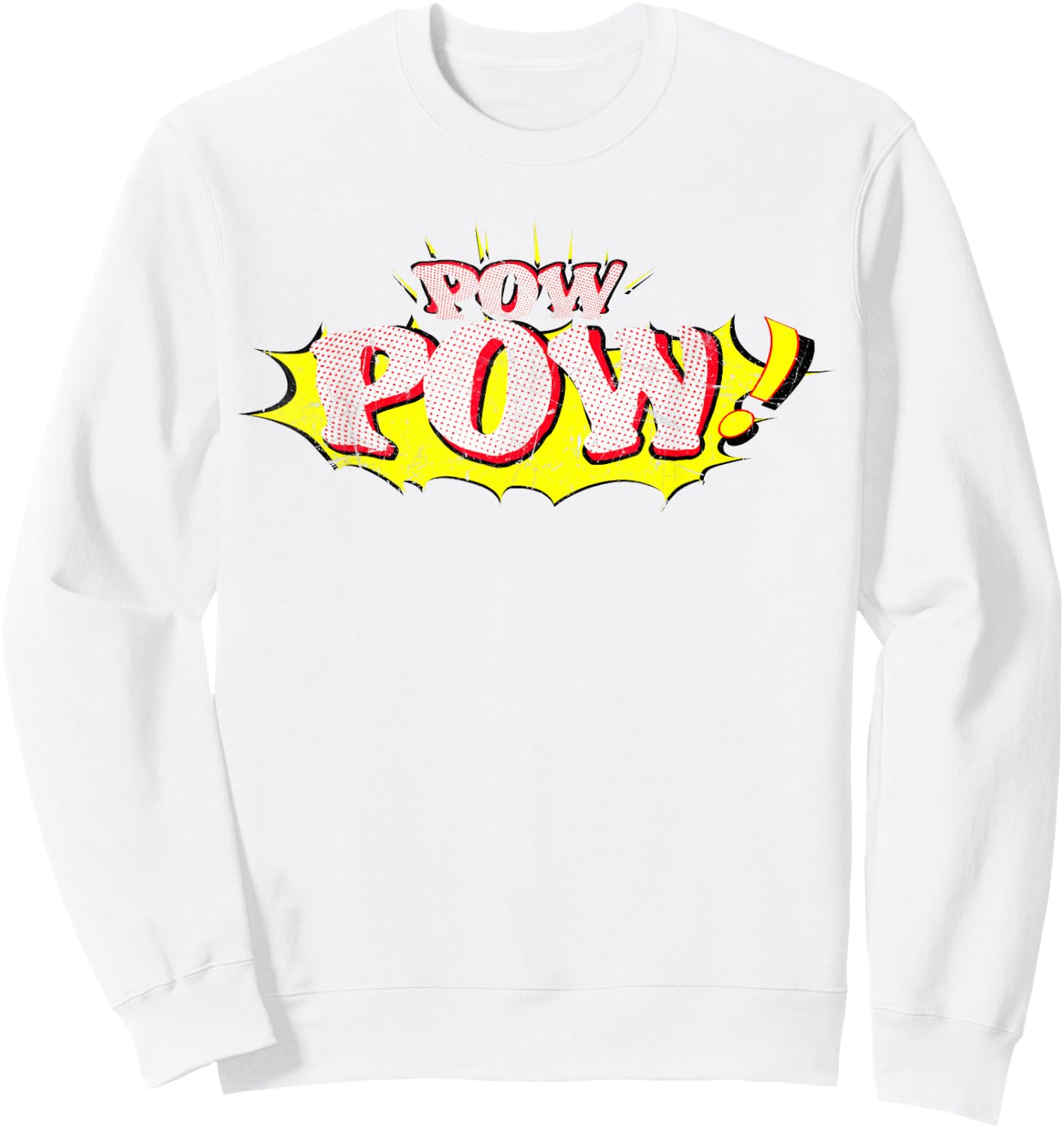 Pow POW! Comic Book Sound Effect Sweatshirt - Sweatshirt | White