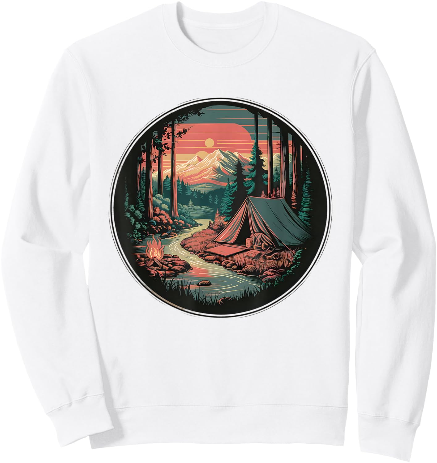 Trees Wildlife Nature Vintage Forest Sweatshirt - Sweatshirt | White