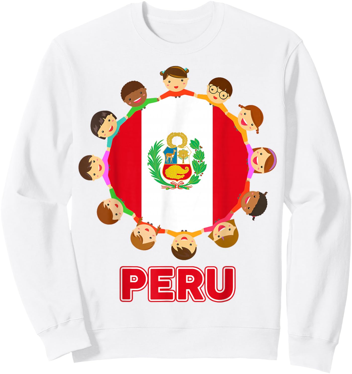 Kids Peru Flag Shirt Toddler Baby Peruvian Hispanic Heritage Sweatshirt - Sweatshirt | White