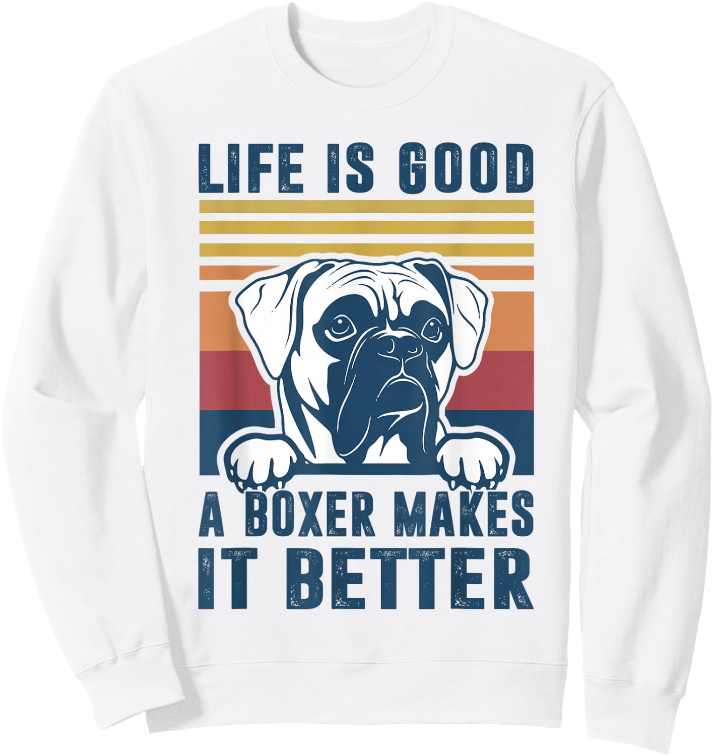 Boxer Dog Gifts Women Boxer Dog Dad Mom Small Sweatshirt - Sweatshirt | White