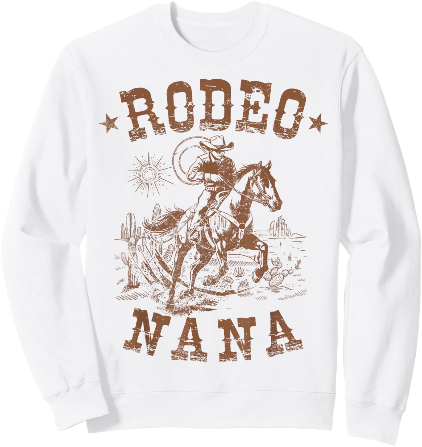 Rodeo Nana Western Cowboy Family Matching Mother's Day Sweatshirt - Sweatshirt | White