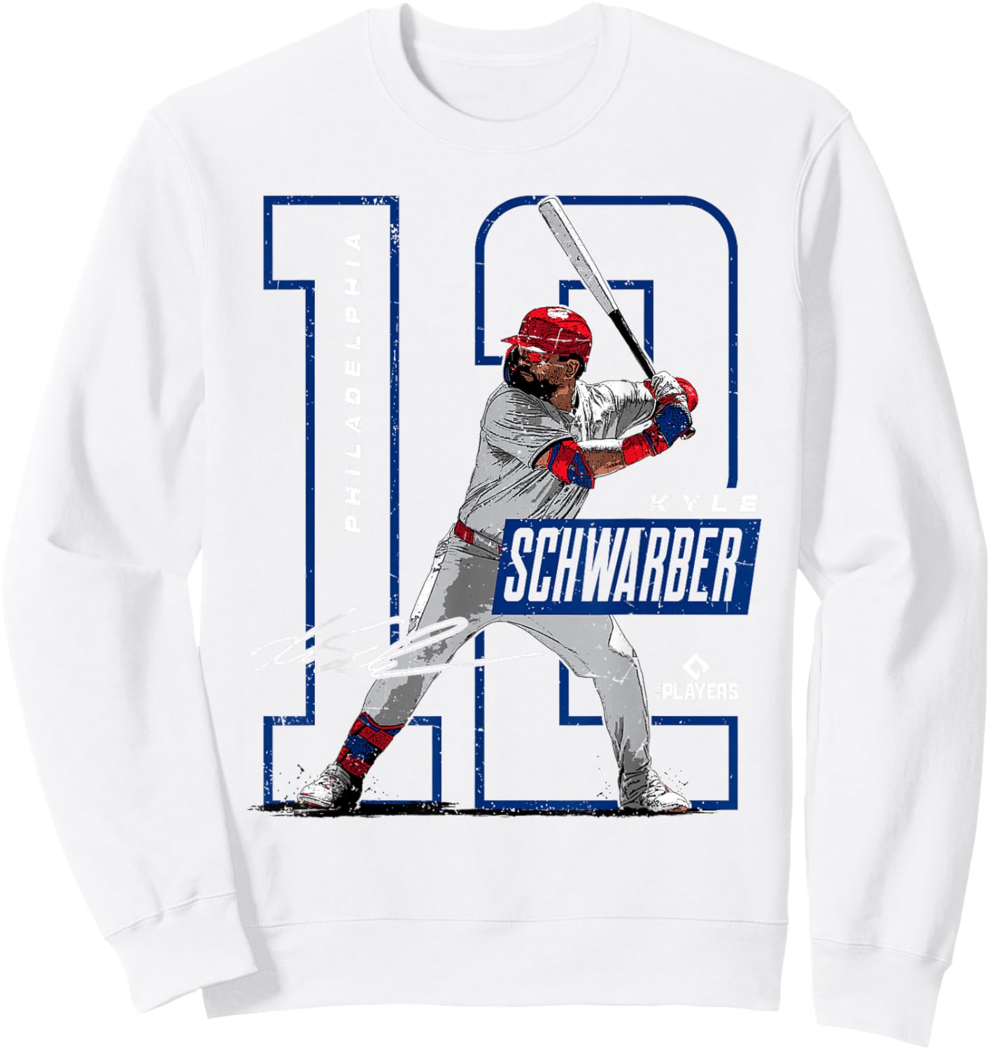 License Champs Kyle Schwarber | Philadelphia Baseball Players | MLBSWB3002 , Small, Red Sweatshirt - Sweatshirt | White