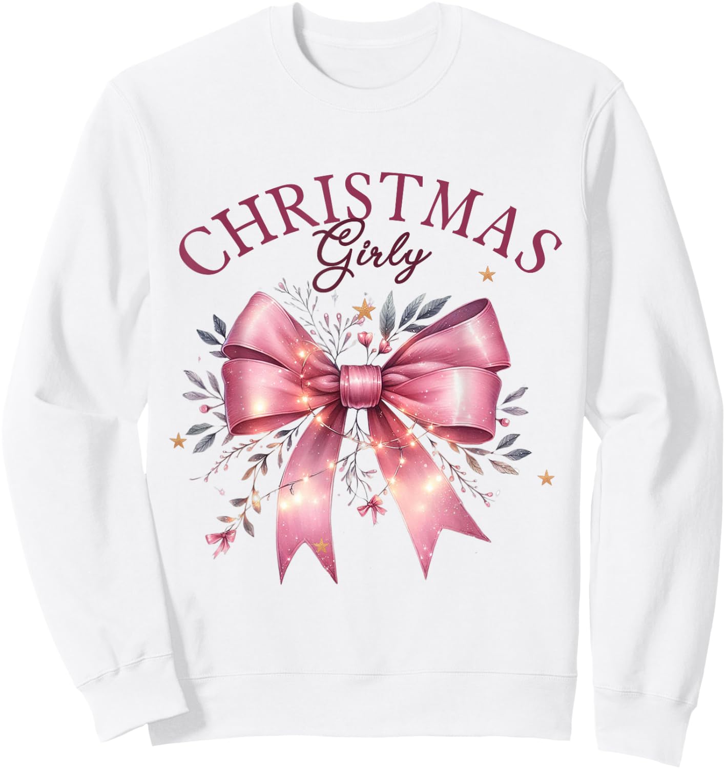 Christmas Girly Pink Christmas Girl Women Sweatshirt - Sweatshirt | White