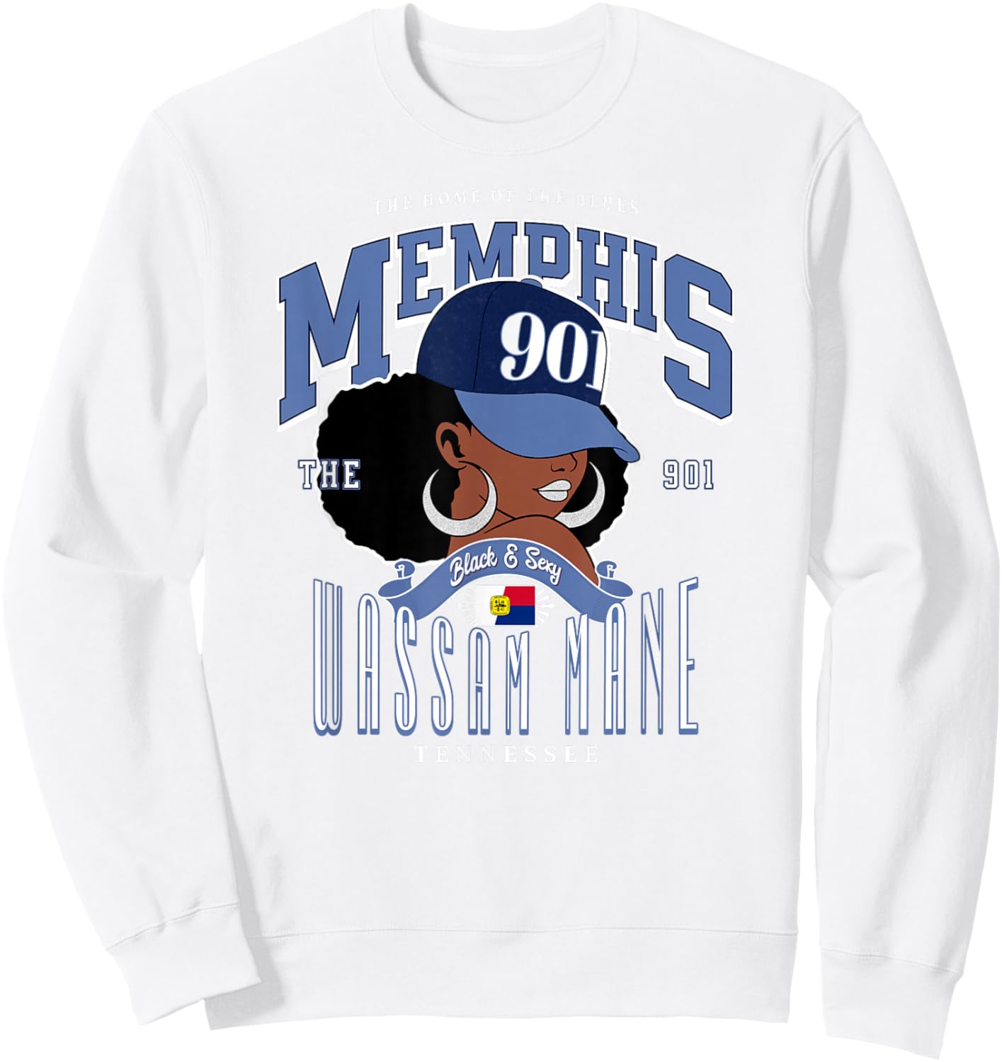 901 Area Code Memphis TN | Unapologetically Melanated Sweatshirt - Sweatshirt | White