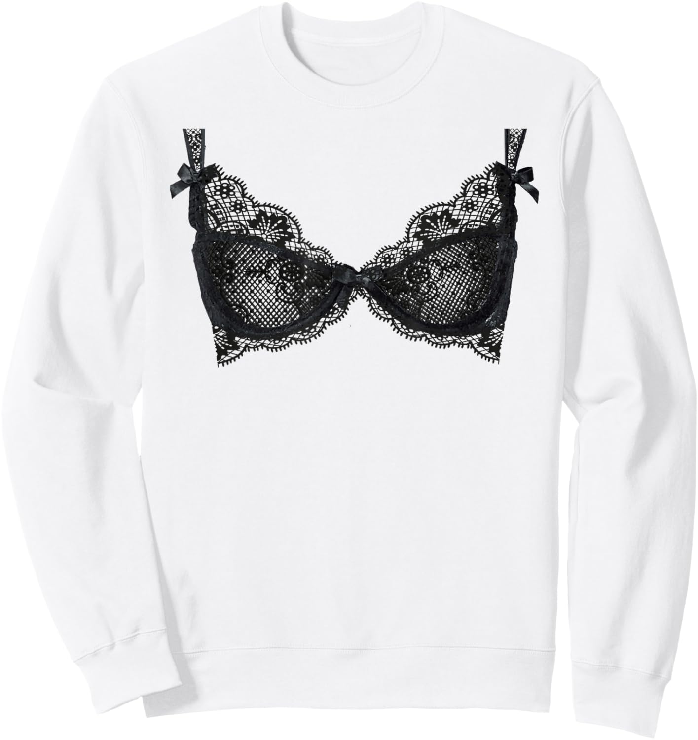 Lingerie Graphic Corset Bustier Bra Trendy Cute Sexy Fun Sweatshirt - Sweatshirt | White