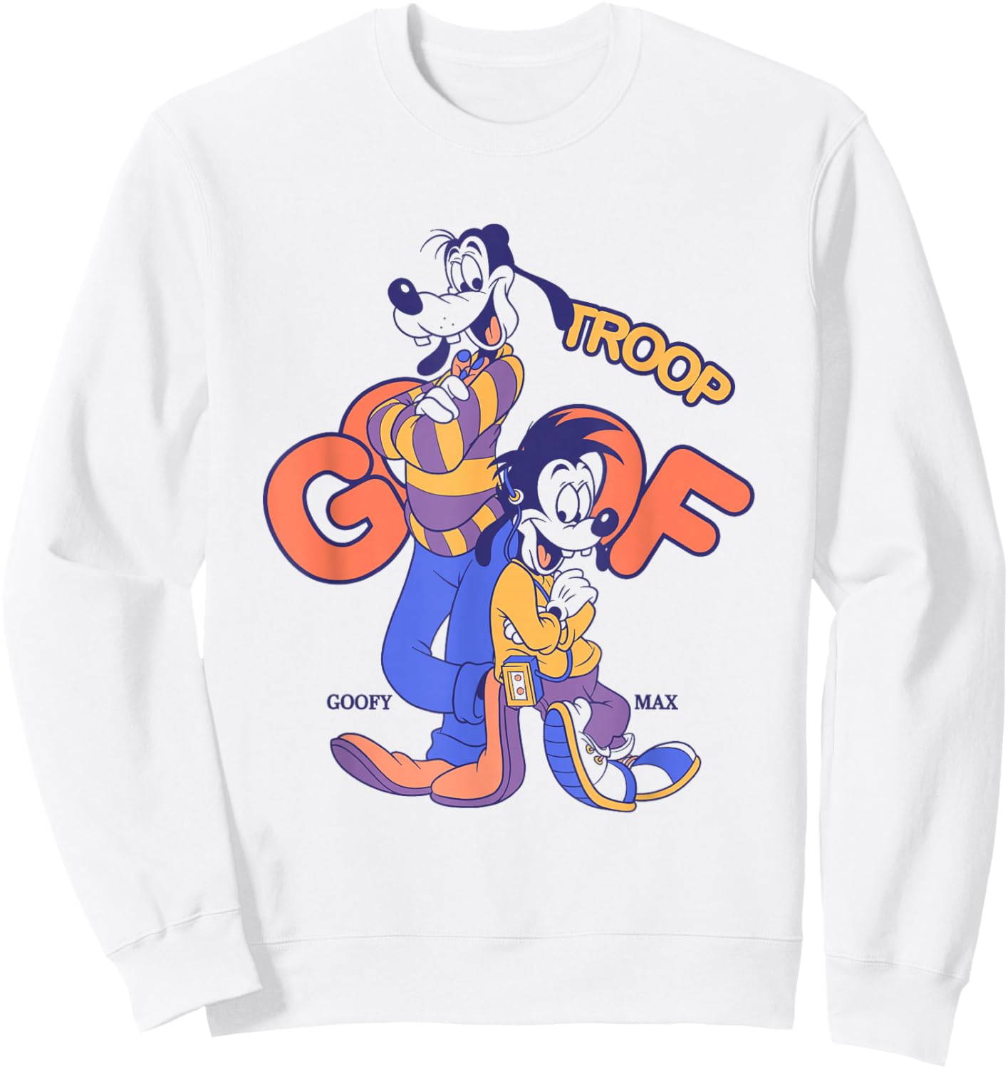 Disney A Goofy Movie Goof Troop Best Duo Big Chest Poster Sweatshirt - Sweatshirt | White