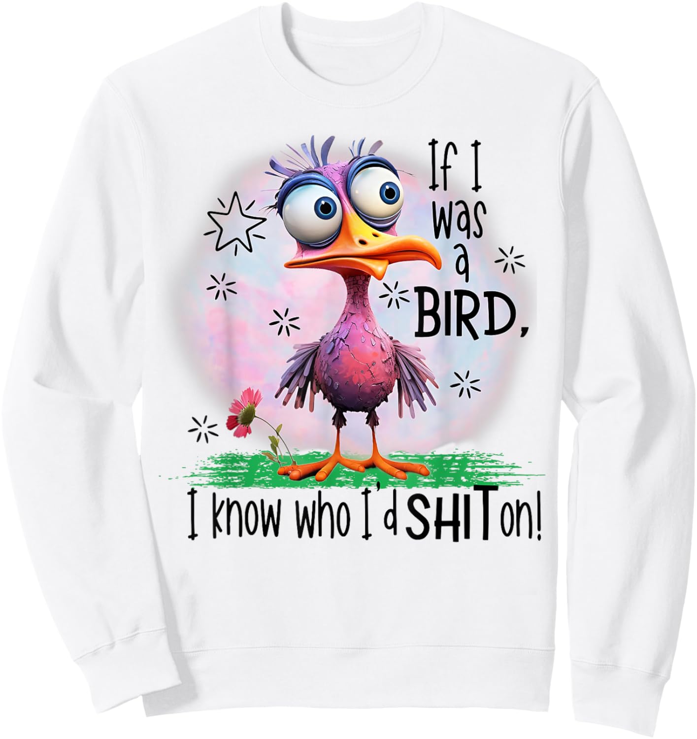 If I Was A Bird I Know Who I'd Shit On Sweatshirt - Sweatshirt | White