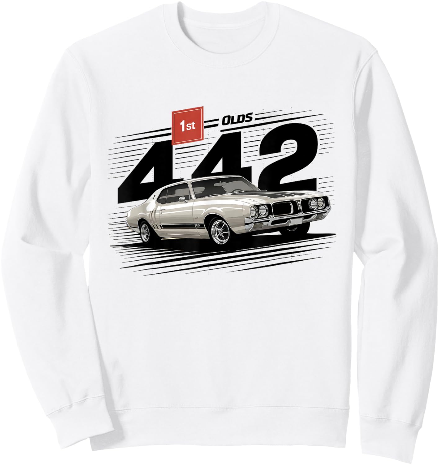 Person into classic cars 1969 69 olds Vintage 442 muscle car Sweatshirt - Sweatshirt | White