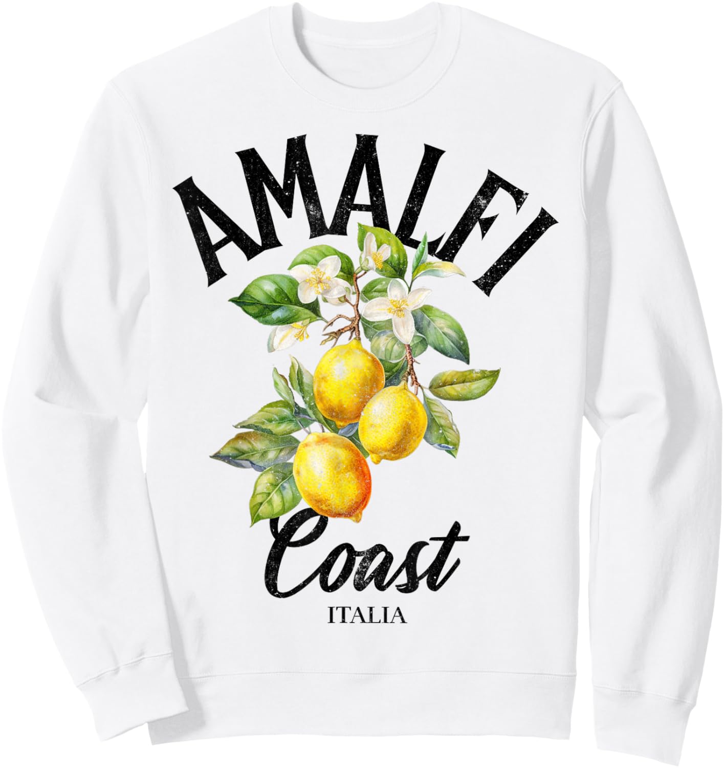 Amalfi Coast Lemons Italia Sweatshirt - Sweatshirt | White