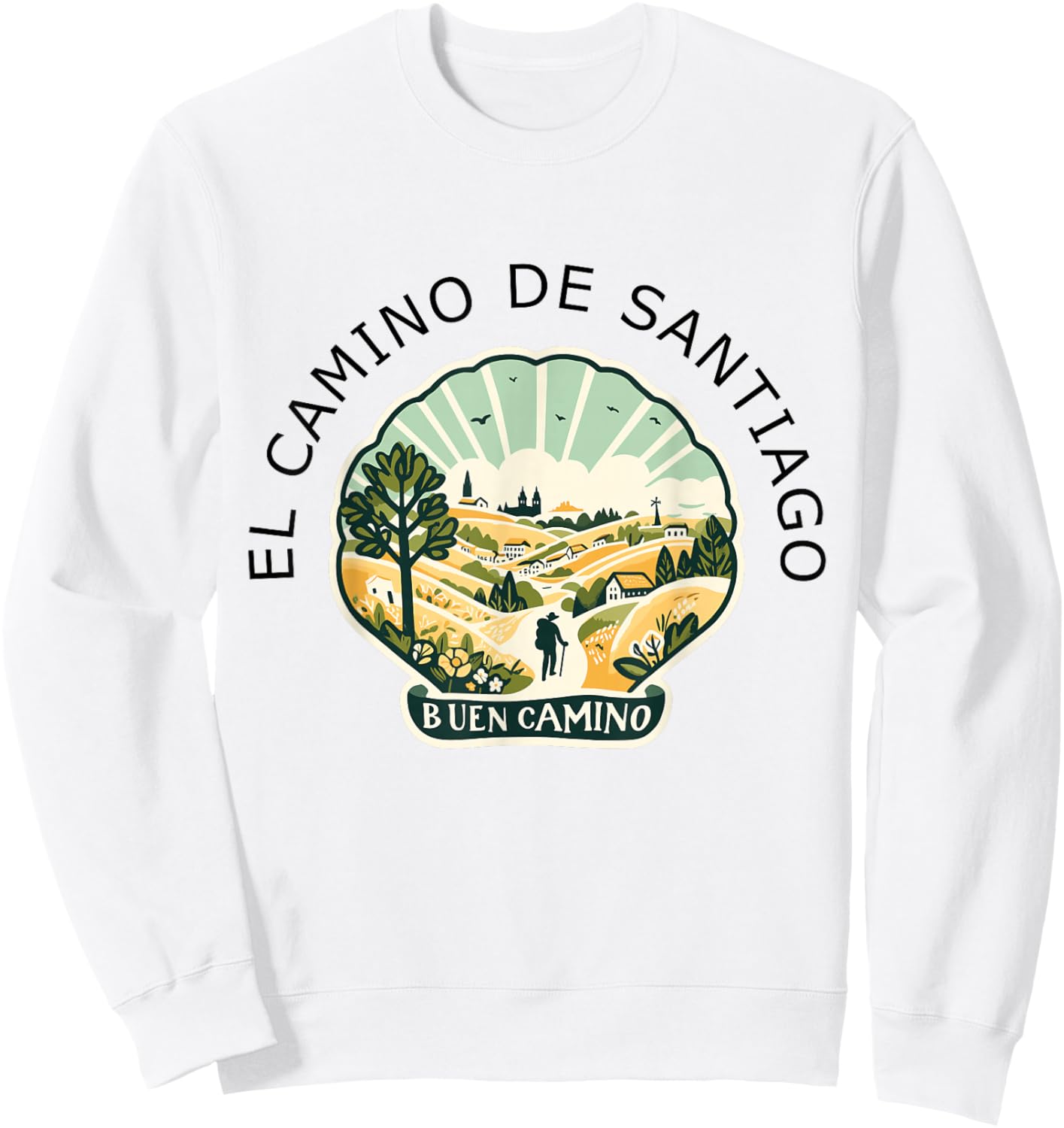 El Camino de Santiago de Compostela Shirt Souvenir Buen 2024 Sweatshirt - Sweatshirt | White