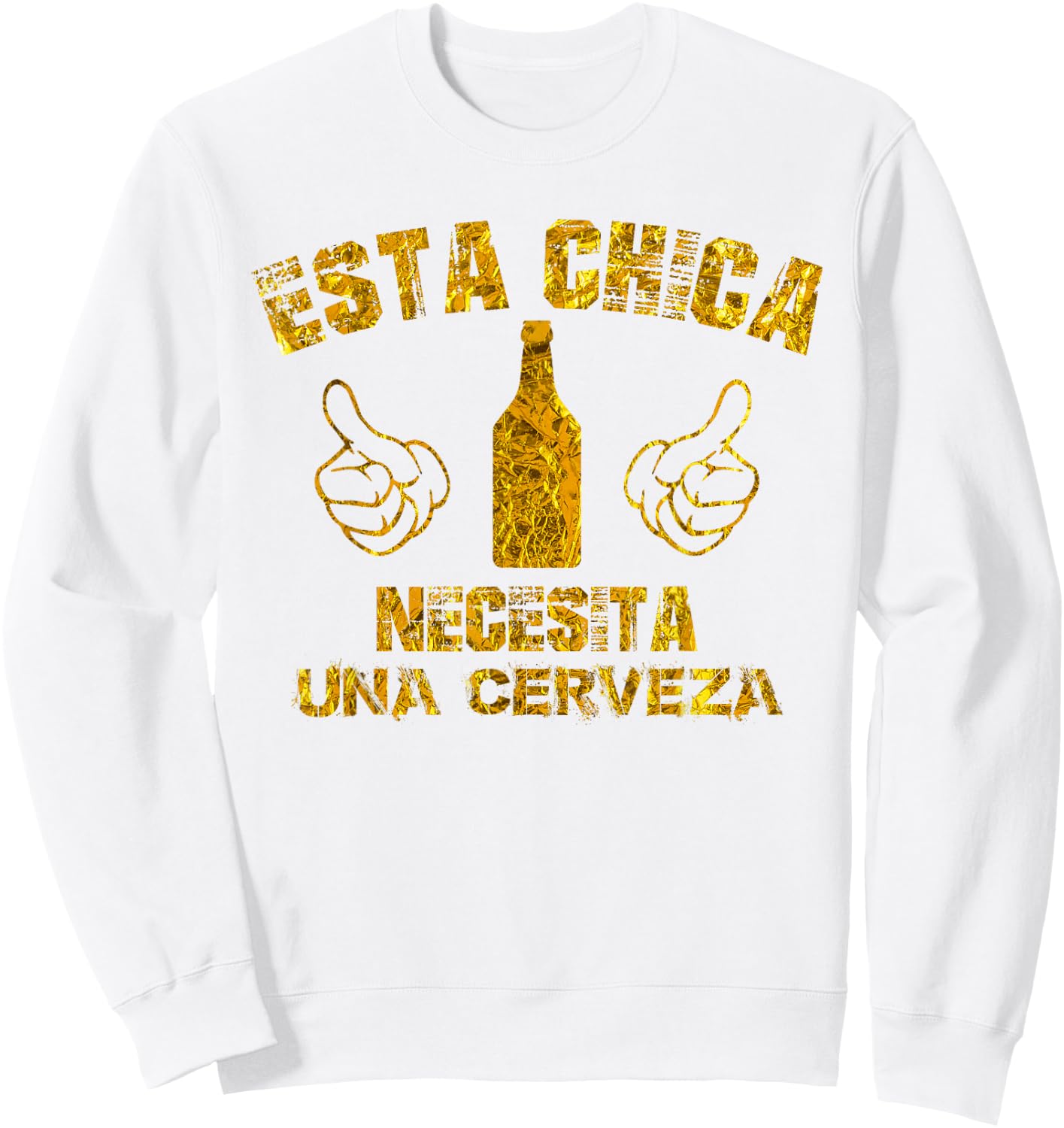 Spanish Cinco De Mayo Esta Chica Necesita Una Cerveza Shirt Sweatshirt - Sweatshirt | White