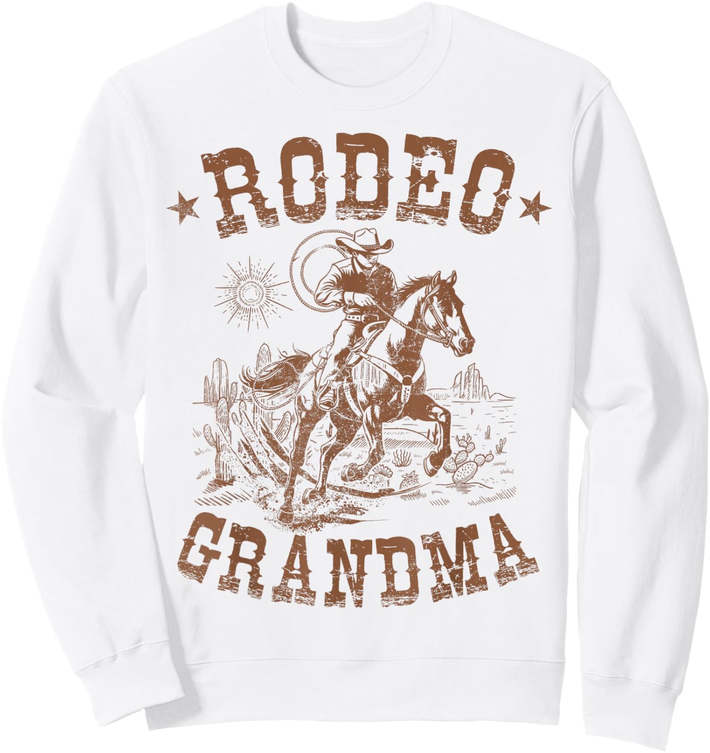 Rodeo Grandma Western Cowboy Family Matching Mother's Day Sweatshirt - Sweatshirt | White