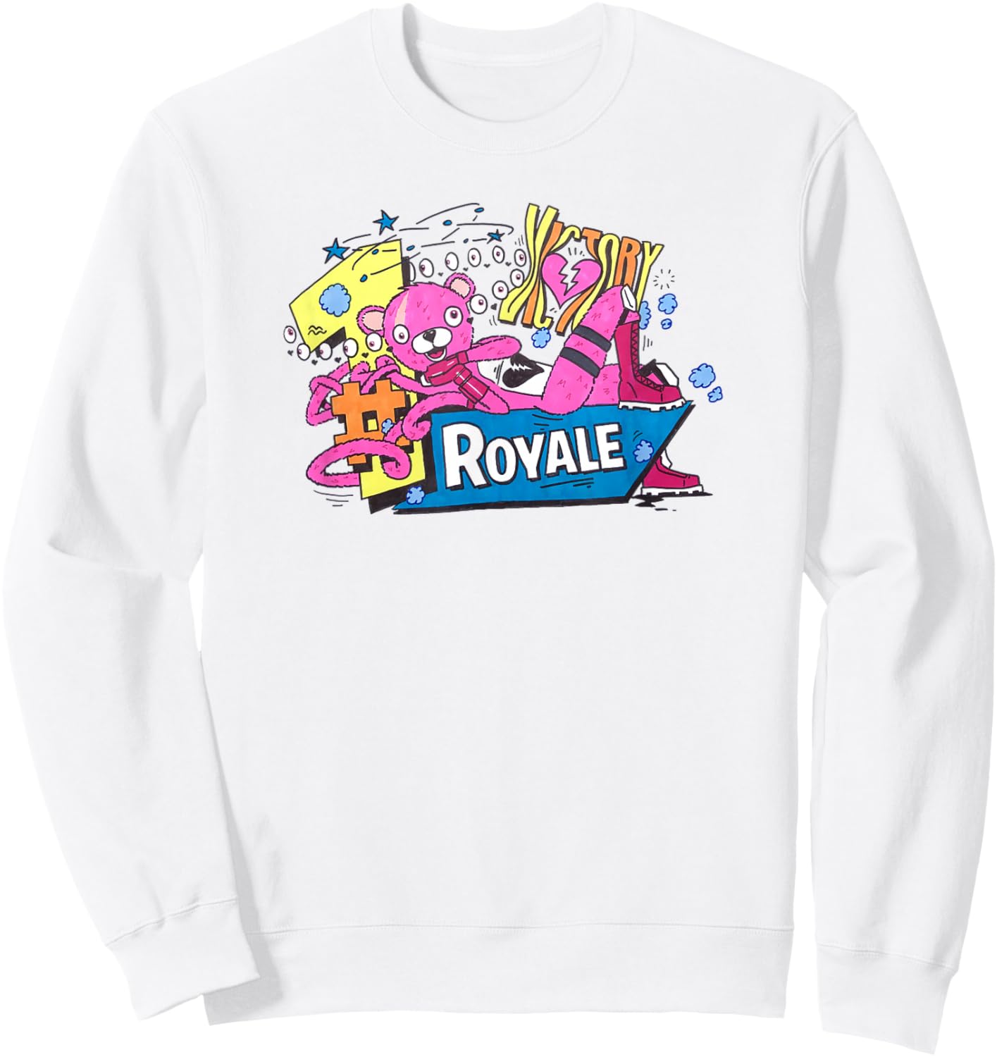 Fortnite CTL Victory Royale Color Pop Retro Logo Sweatshirt - Sweatshirt | White