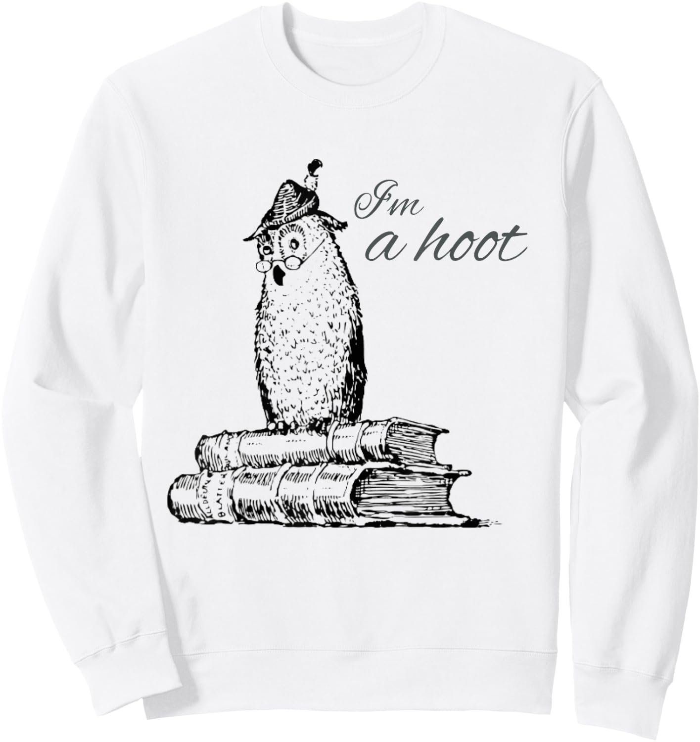 Funny Owl Shirts -Adults & Kids Grey Owl Print Sweatshirt - Sweatshirt | White