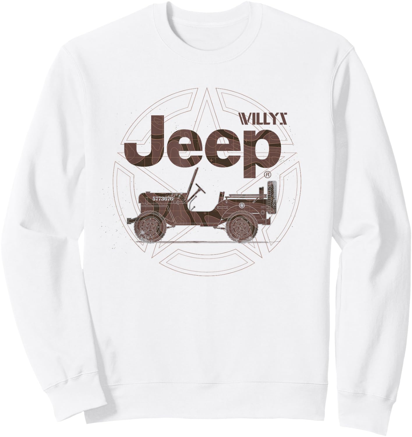Jeep Willys Vintage Star Sweatshirt - Sweatshirt | White