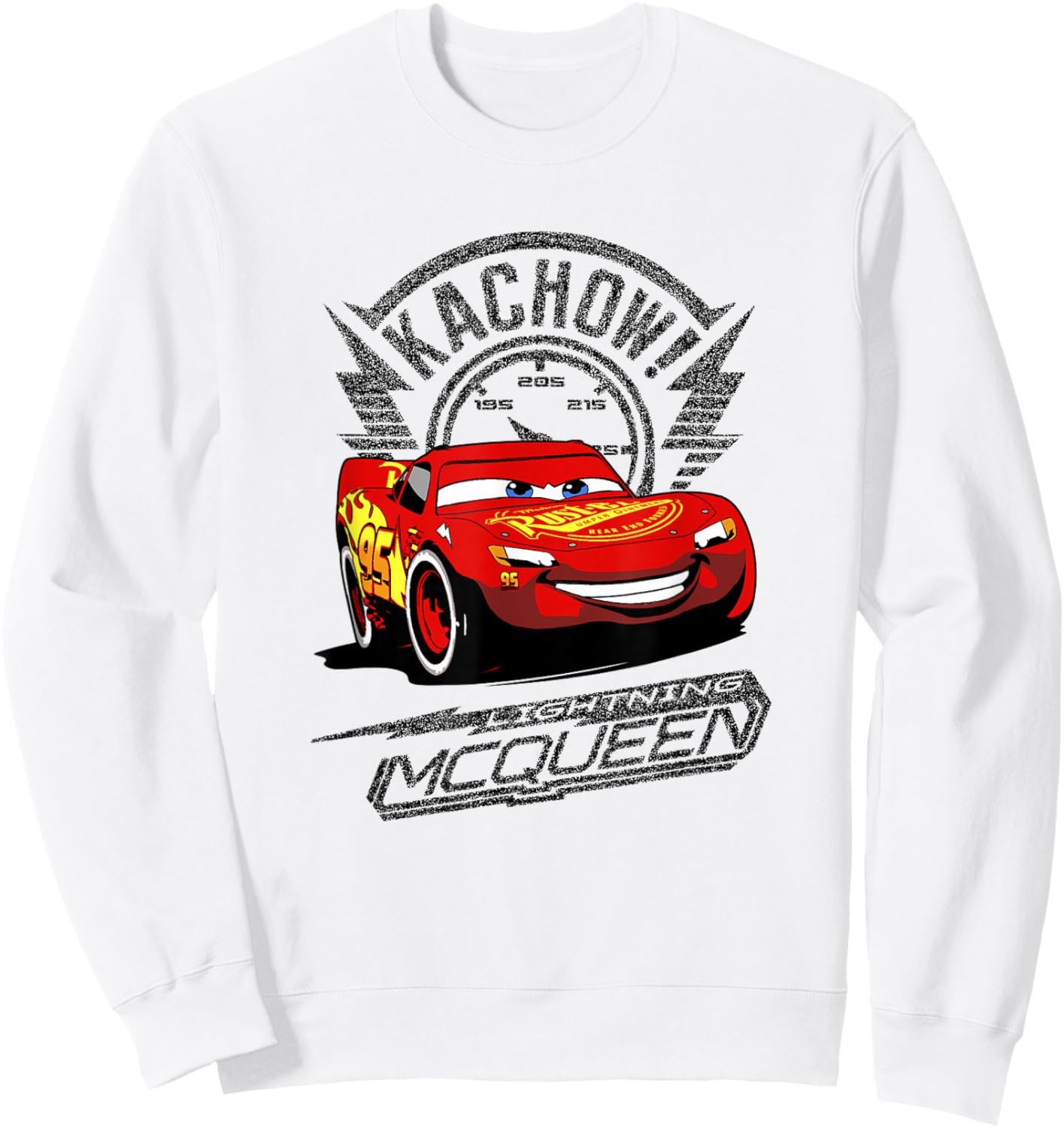 Disney Pixar Cars Lightning McQueen Kachow! Retro Shot Sweatshirt - Sweatshirt | White