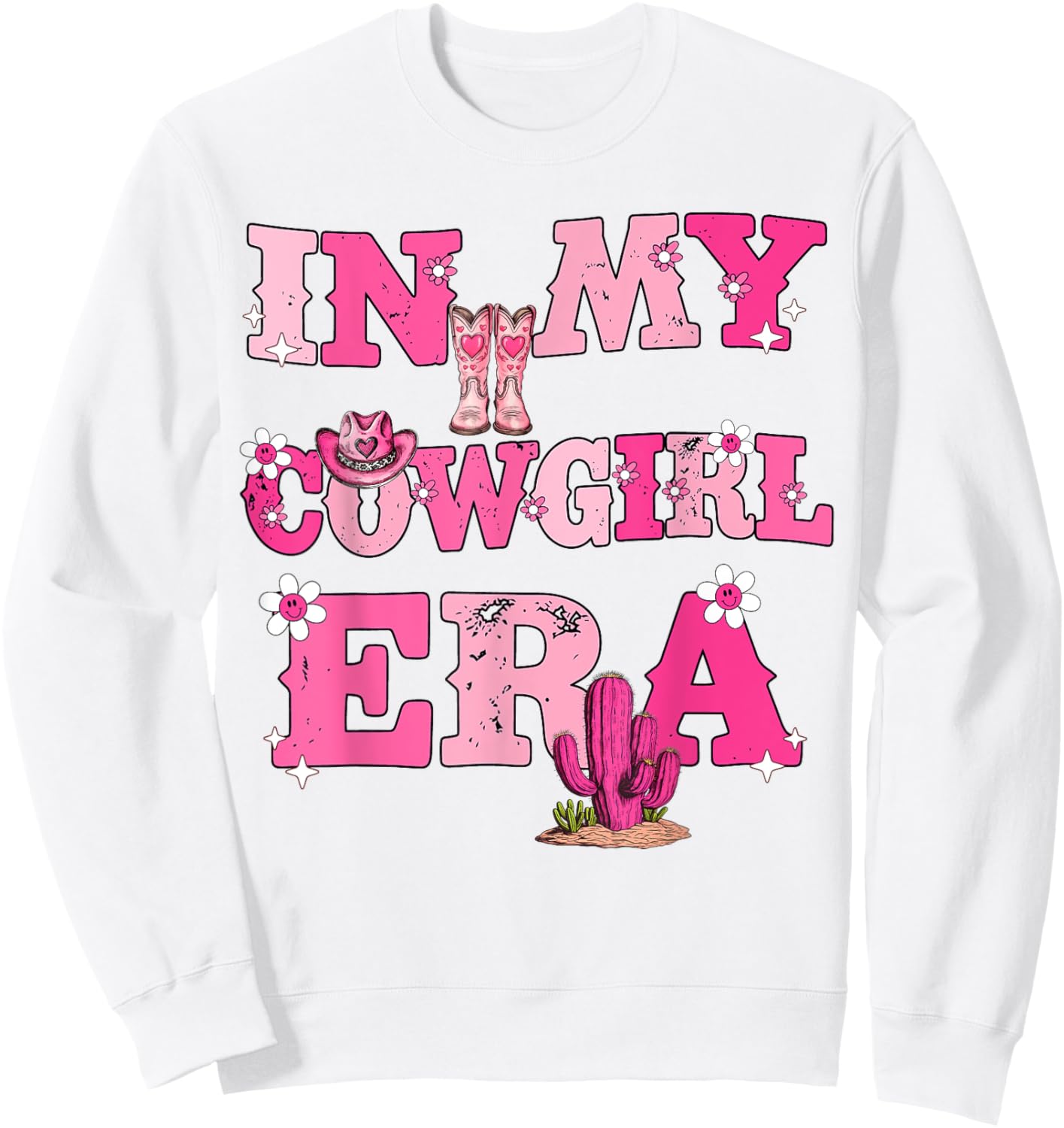 In My Cowgirl Era Retro Groovy Western Rodeo Cowgirl Cute Sweatshirt - Sweatshirt | White
