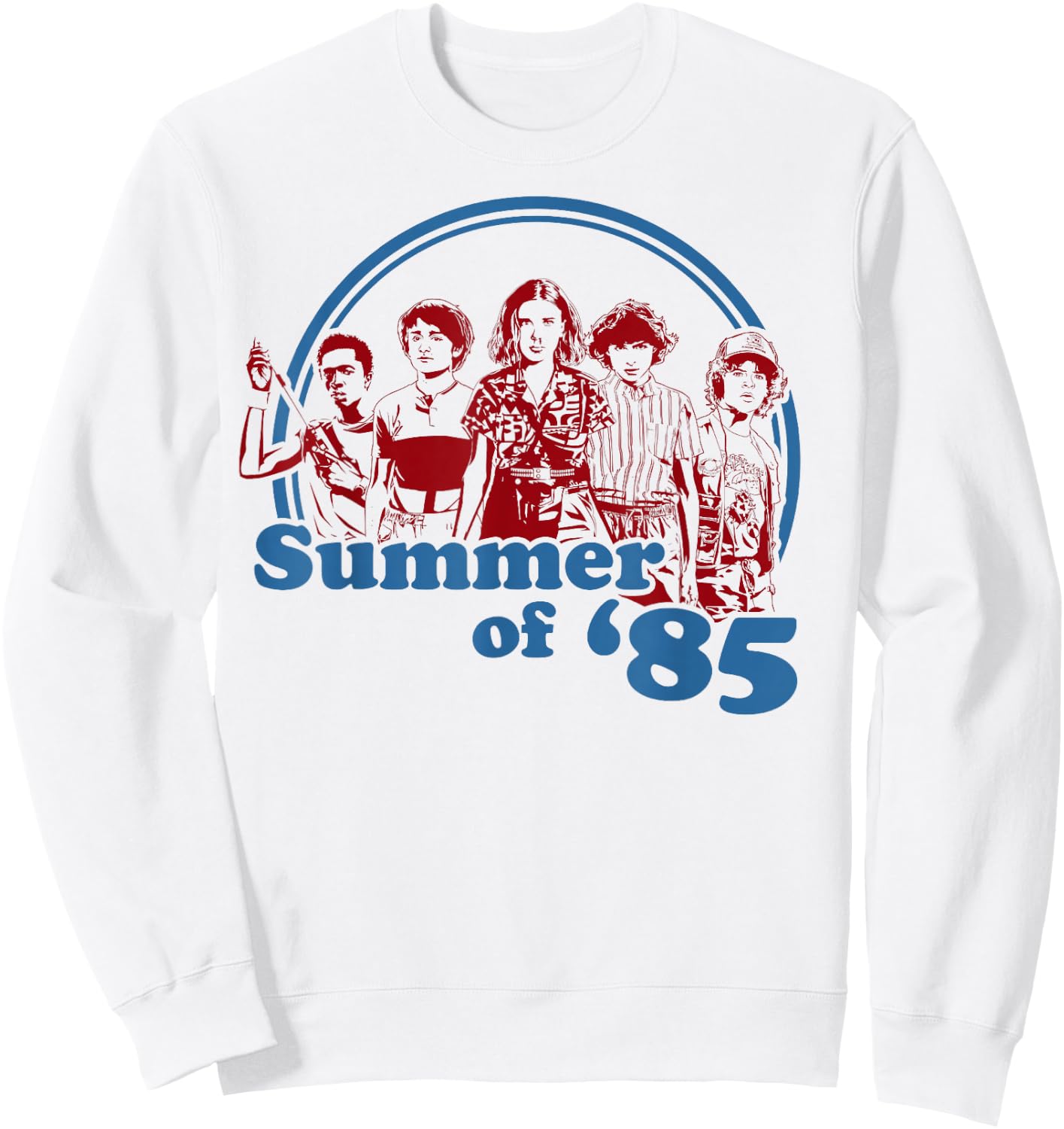 Netflix Stranger Things Summer Of '85 Group Shot Sweatshirt - Sweatshirt | White