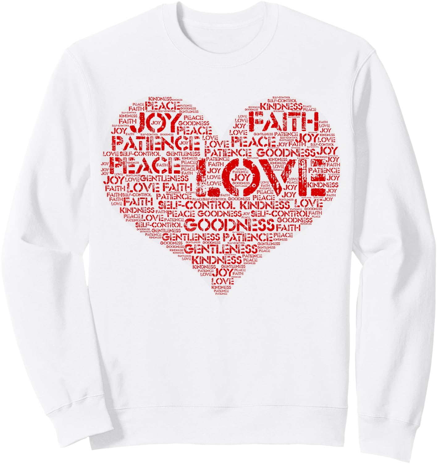 Christian Love Heart, Fruit of the Spirit gift Faith Sweatshirt - Sweatshirt | White