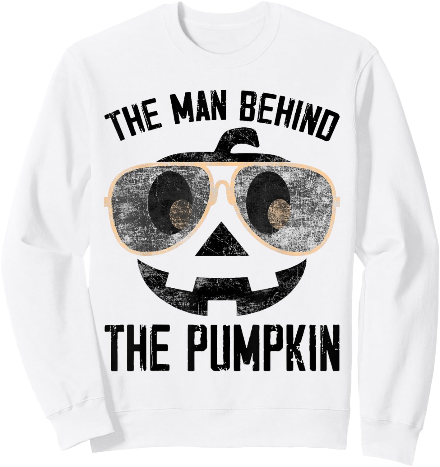 The Man Behind The Pumpkin New Baby Shower Dad Halloween Sweatshirt - Sweatshirt | White