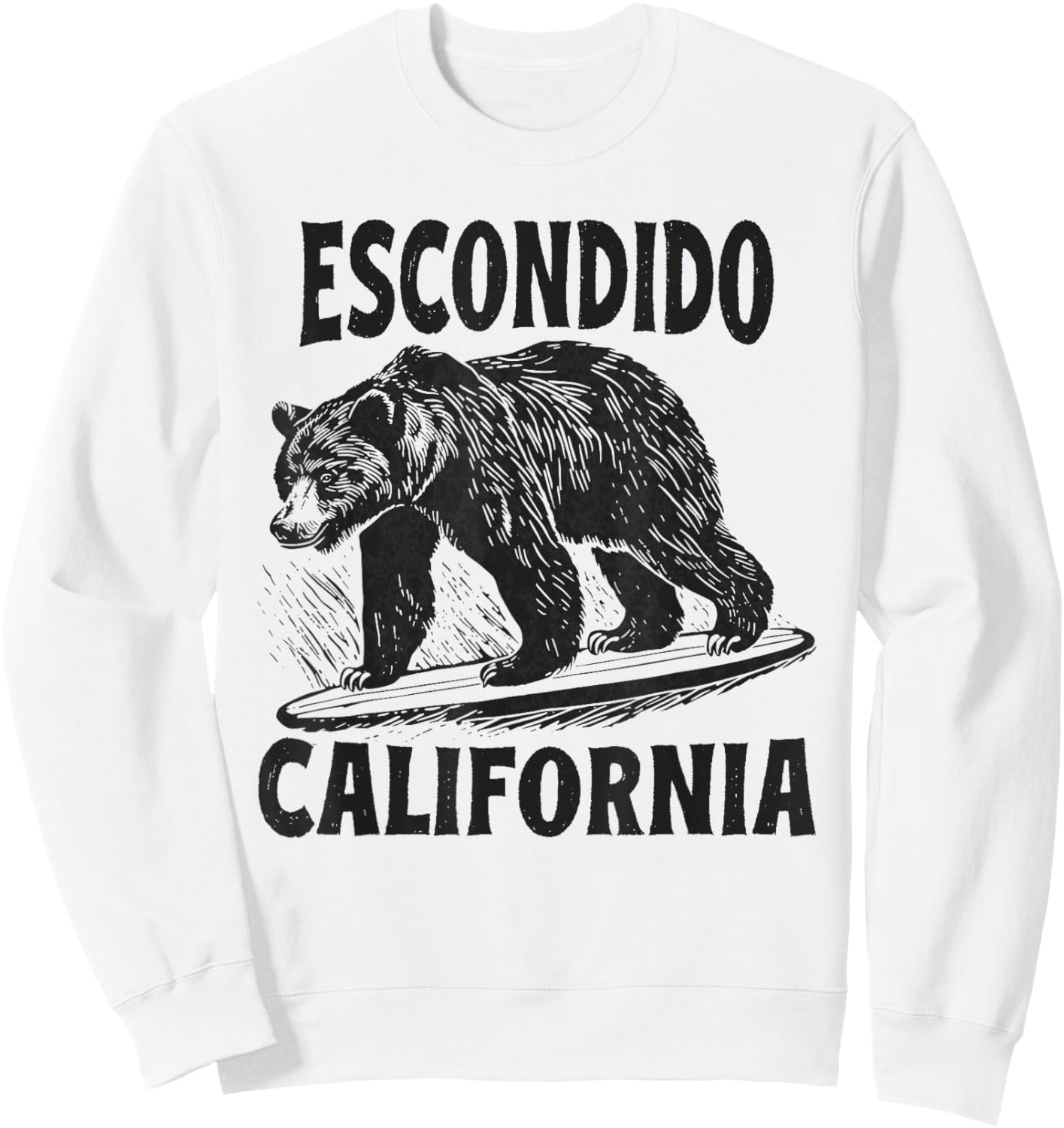 Escondido California CA Retro Surfer Beach Surf Vintage Sweatshirt - Sweatshirt | White