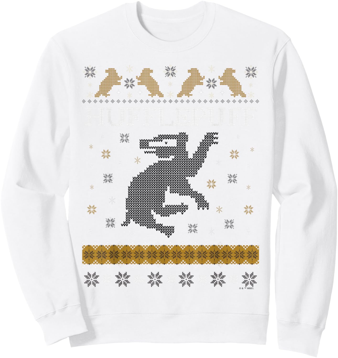 Harry Potter Hufflepuff Ugly Christmas Sweatshirt - Sweatshirt | White